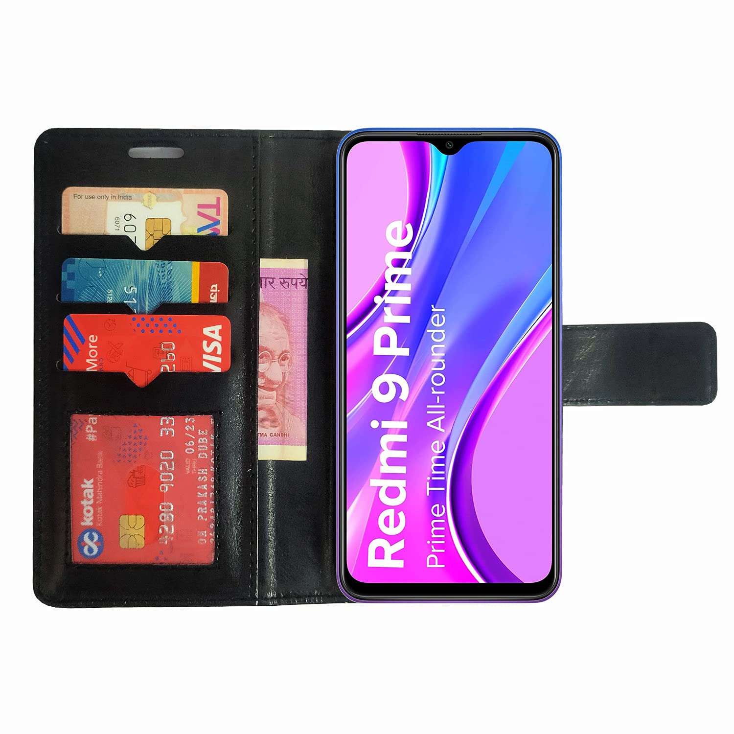 AD Enterprises Black GP Flip Cover for Redmi 9 Prime 3