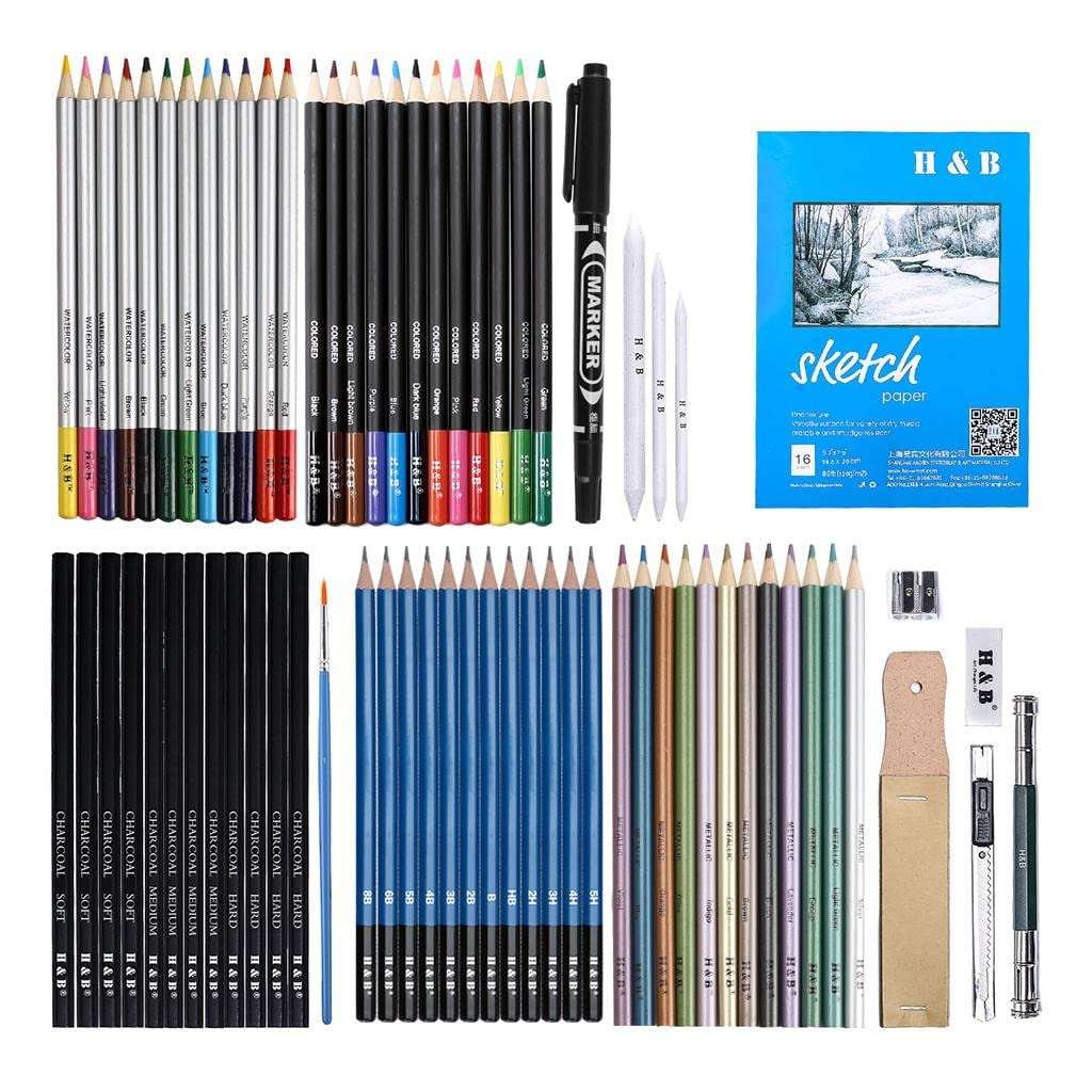 GIANTE 71x Professional Drawing Artist Kit Set Pencils Sketch Charcoal Art Bag Tool (59032828GI) 4