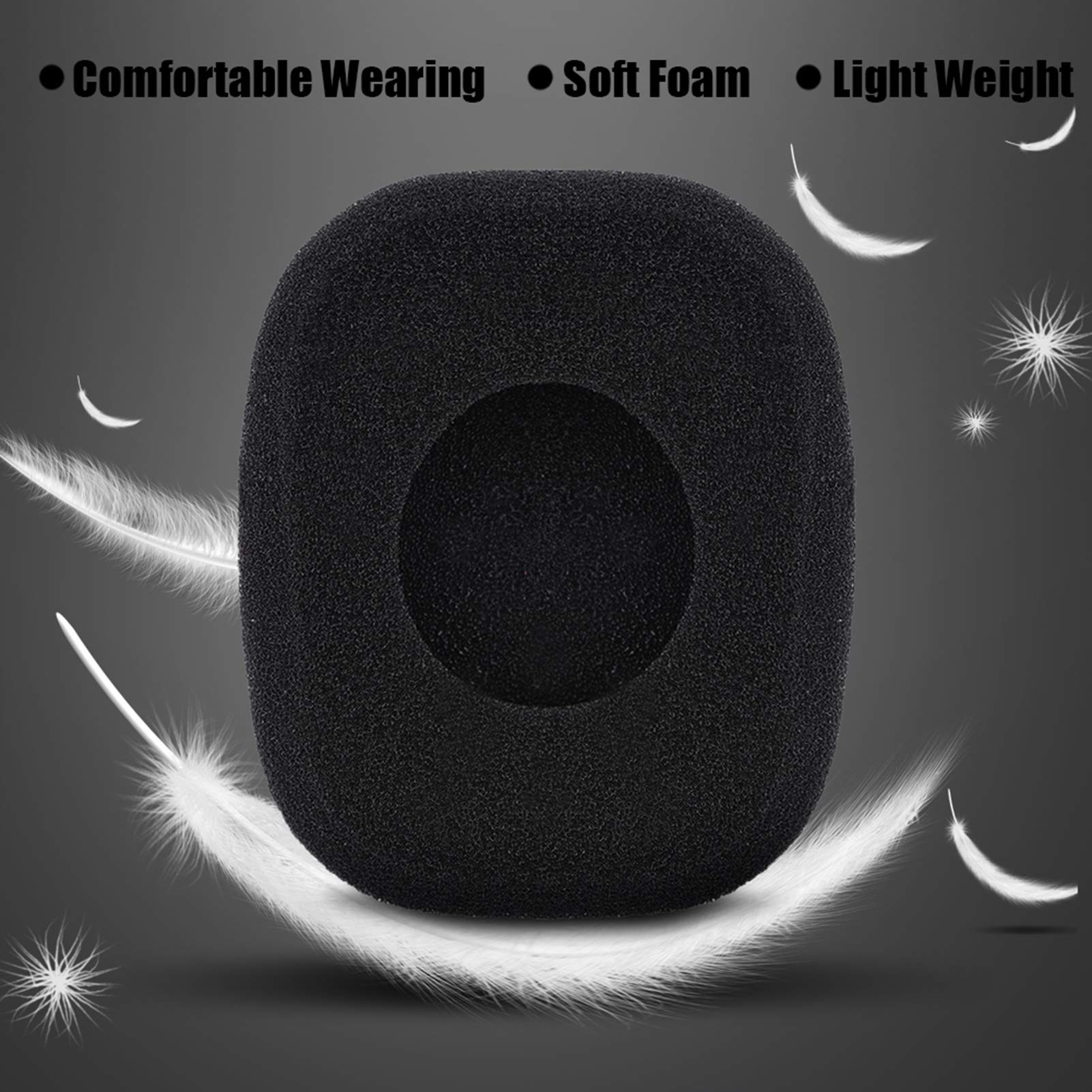 Beufee Headphone Covers, Square Headphone Earpads Soft Foam Headset Ear Cushions Breathable Headphone Pads Replacement for Form2 2i Lc8200 6