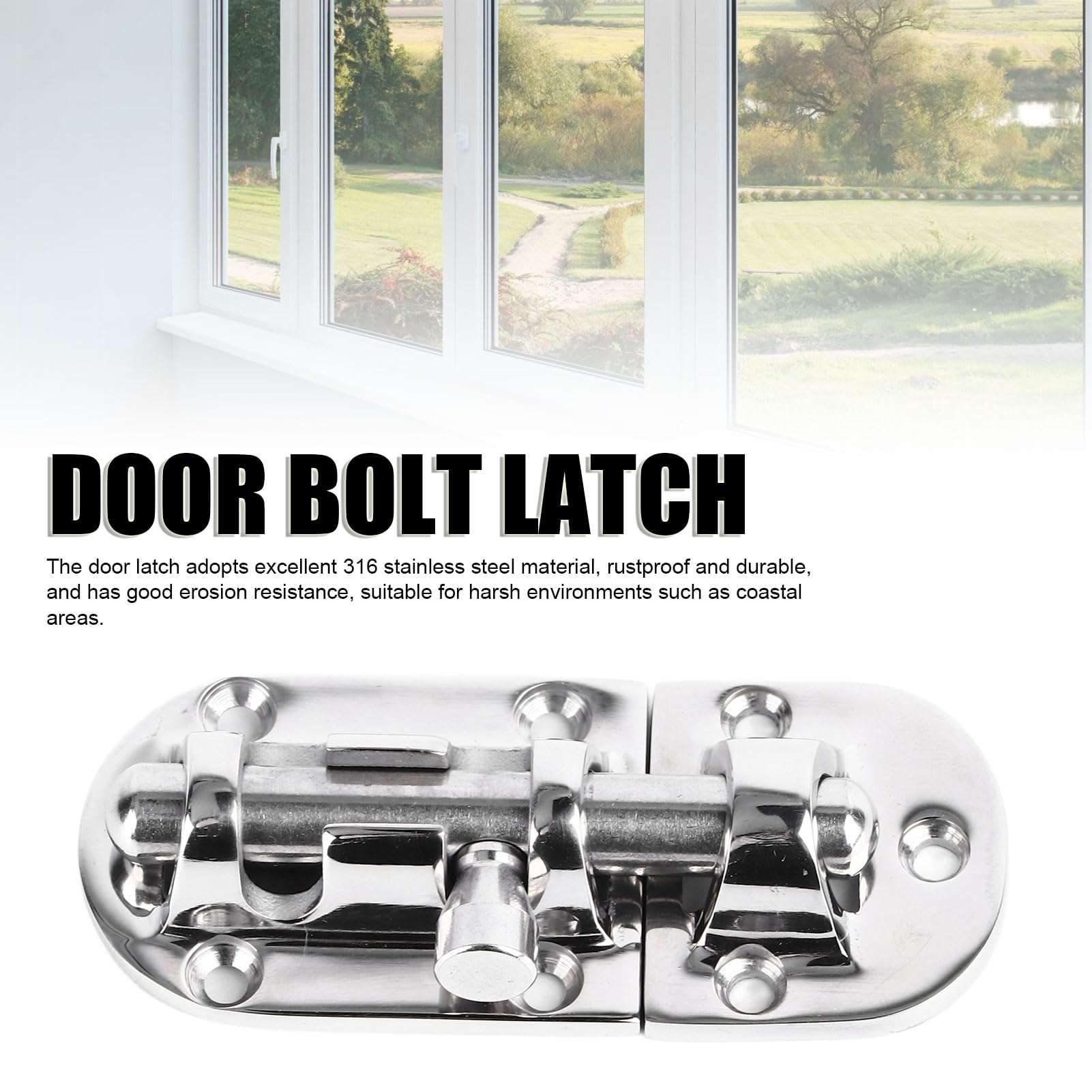 Aladeno Door Security Slide Latch Lock Door Barrel Bolt Latch Set 316 Stainless Steel Sliding Latch Lock Heavy Duty Slide Bolt Gate Latch for Window Small Cabinet Doors 90x38mm 3