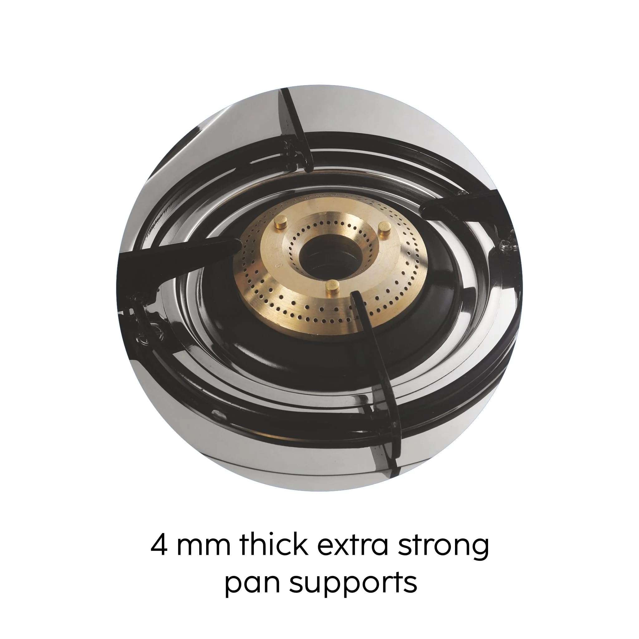 Glen 4 Burner Stainless Steel Gas Stove | 1 High Flame & 3 Brass Burners | Revolving Inlet | Auto Ignition | ISI Certified | 2-Year Warranty (1044HFBBAI) 4