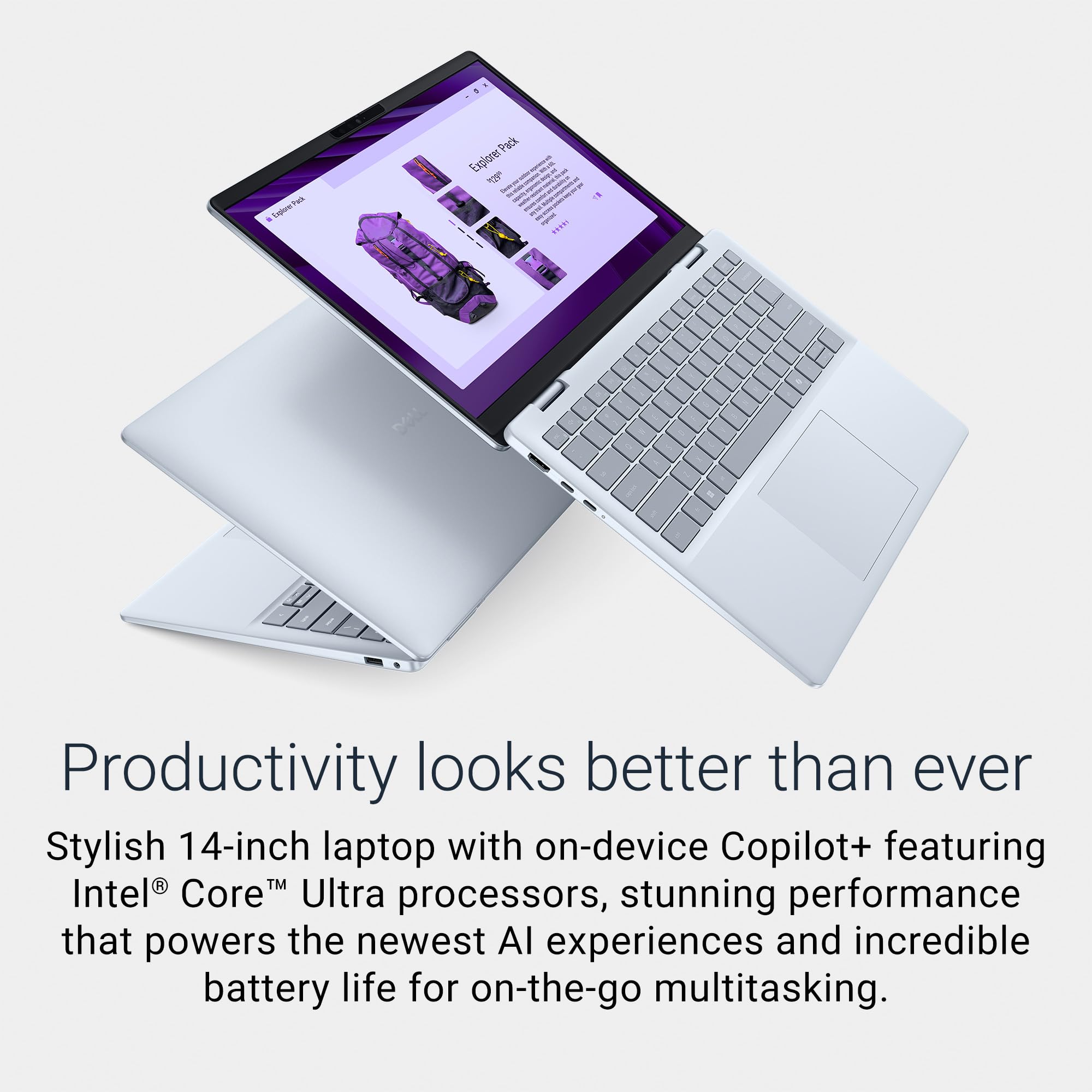 Dell DB14250 14" (35.56 cm) AI Laptop Intel Core Ultra 5 226V Processor, 16GB RAM, 512GB SSD, ARC Graphics, 2.5K Display, IPS ComfortView Plus, 300nits. Backlit KB, FPR, Win 11, Thin & Light, Ice Blue 6