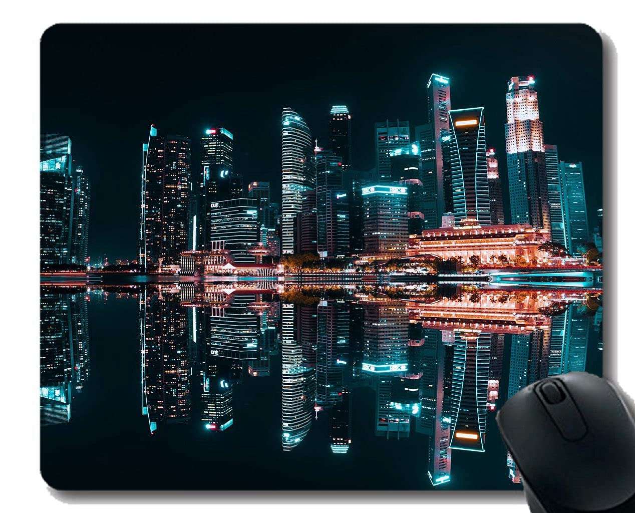 MIKKA Mouse Pad Personalized,City Cafe Chair Table Blur Bokeh Office Mouse Pad 9476 1