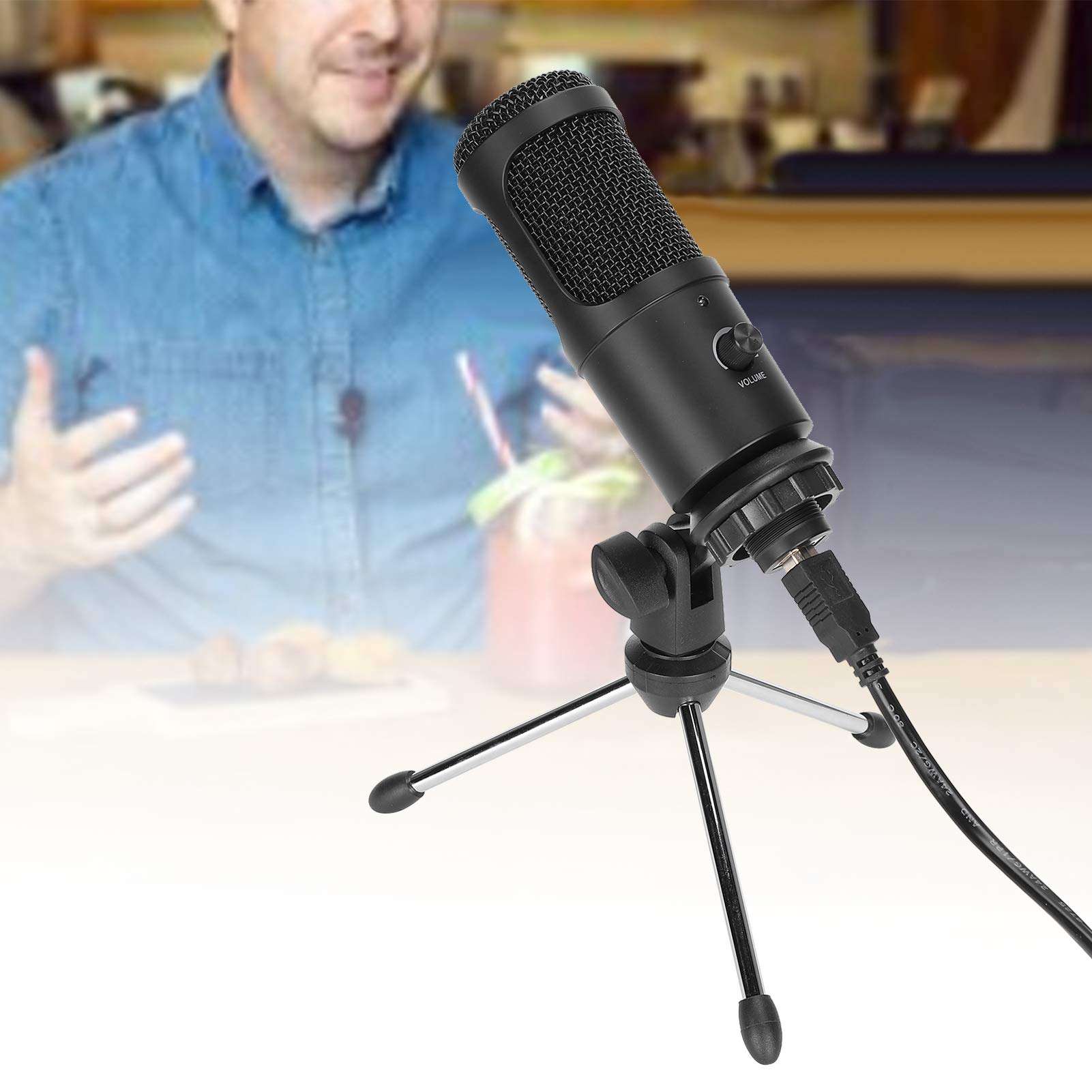 USB Condenser Microphone with Tripod Stand, Cardioid PC Mic for Gaming, Streaming, Podcasts 3