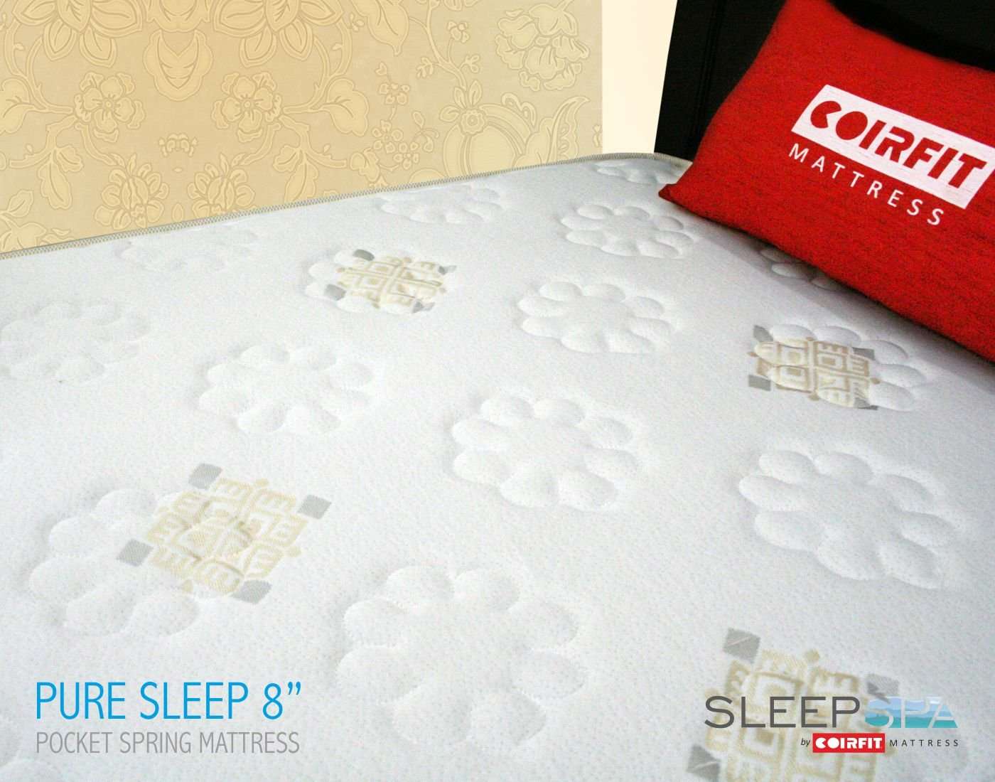 SLEEPSPA BY COIRFIT Pure Sleep Premium Orthopaedic 8' Inch Single Size Pocket Spring Mattress | Zero Partner Disturbance Mattresses, Medium Firm with 7 Year Warranty (72 x 36 x 8, Beige) 4