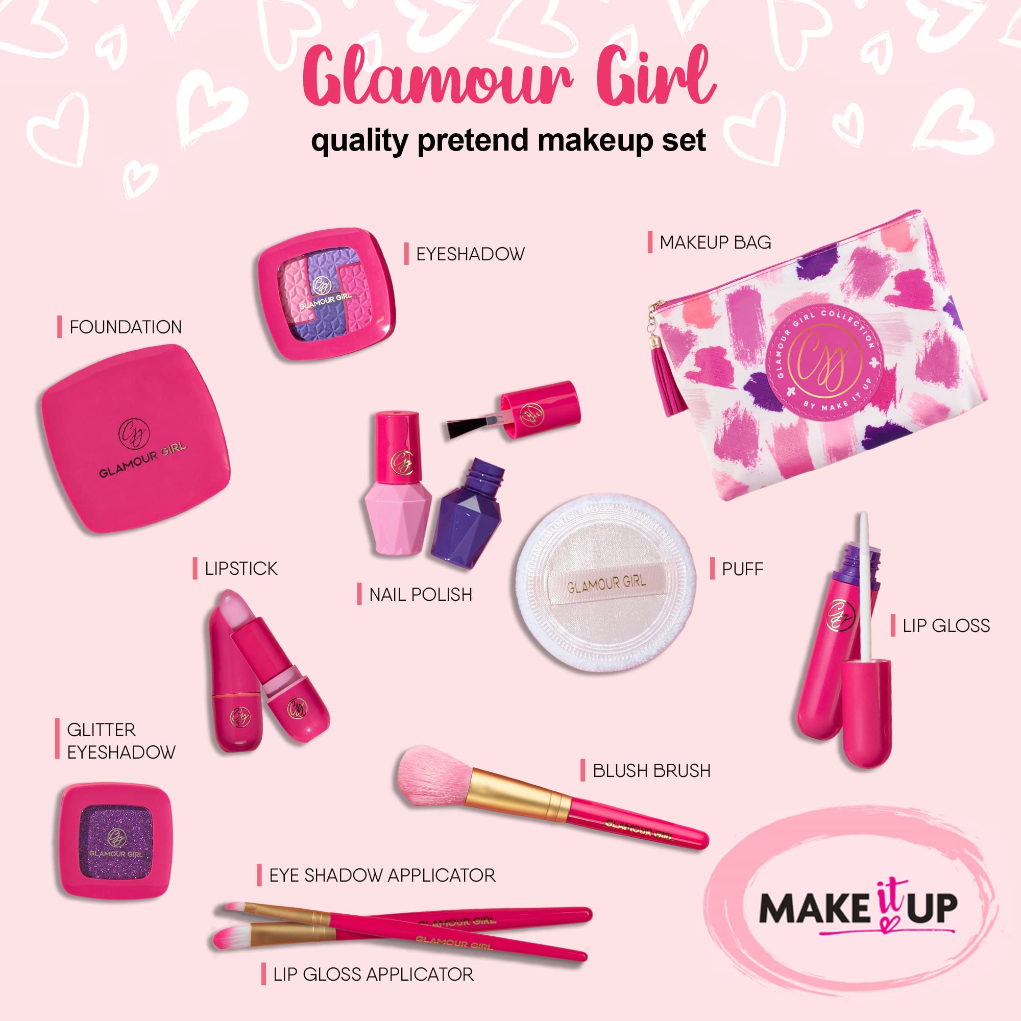 Pretend Play Kids Makeup Kit I Toddler Girl Toys Make Up Set with Cosmetic Bag I Toddler Makeup Kit for Toddler Vanity I Original Pretend Makeup Kit for Girls Gifts Play Makeup Kit for 2 Year Old & Up 2