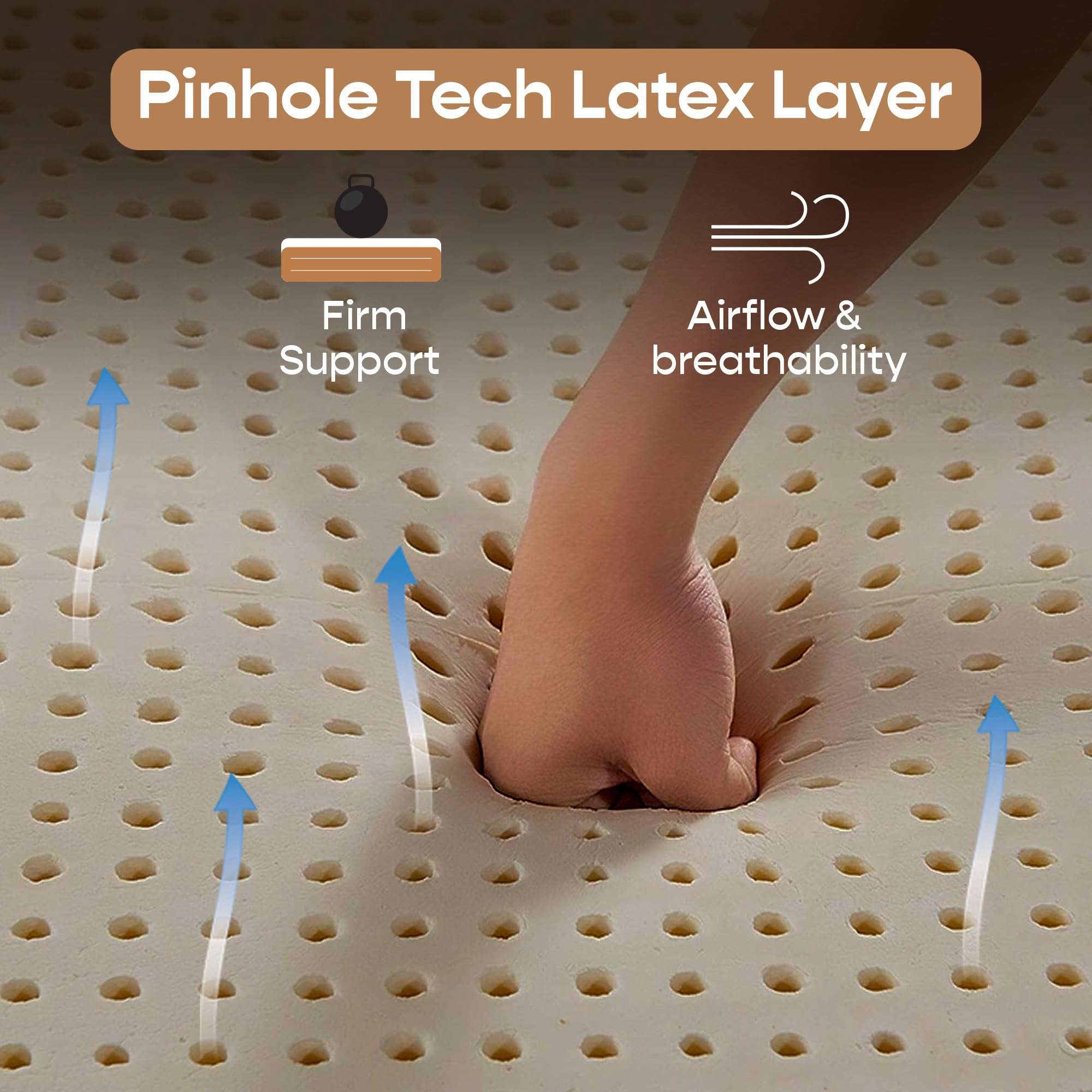 SleepyCat Latex Mattress | 10 Years Warranty | 100 Nights Trial | Firm, Orthopedic 6-inch Hybrid Mattress with Pinhole Tech Latex & Memory Foam layers | 5-Zone Support and Bamboo Cover (Queen Size, 75x60x6inches) 2