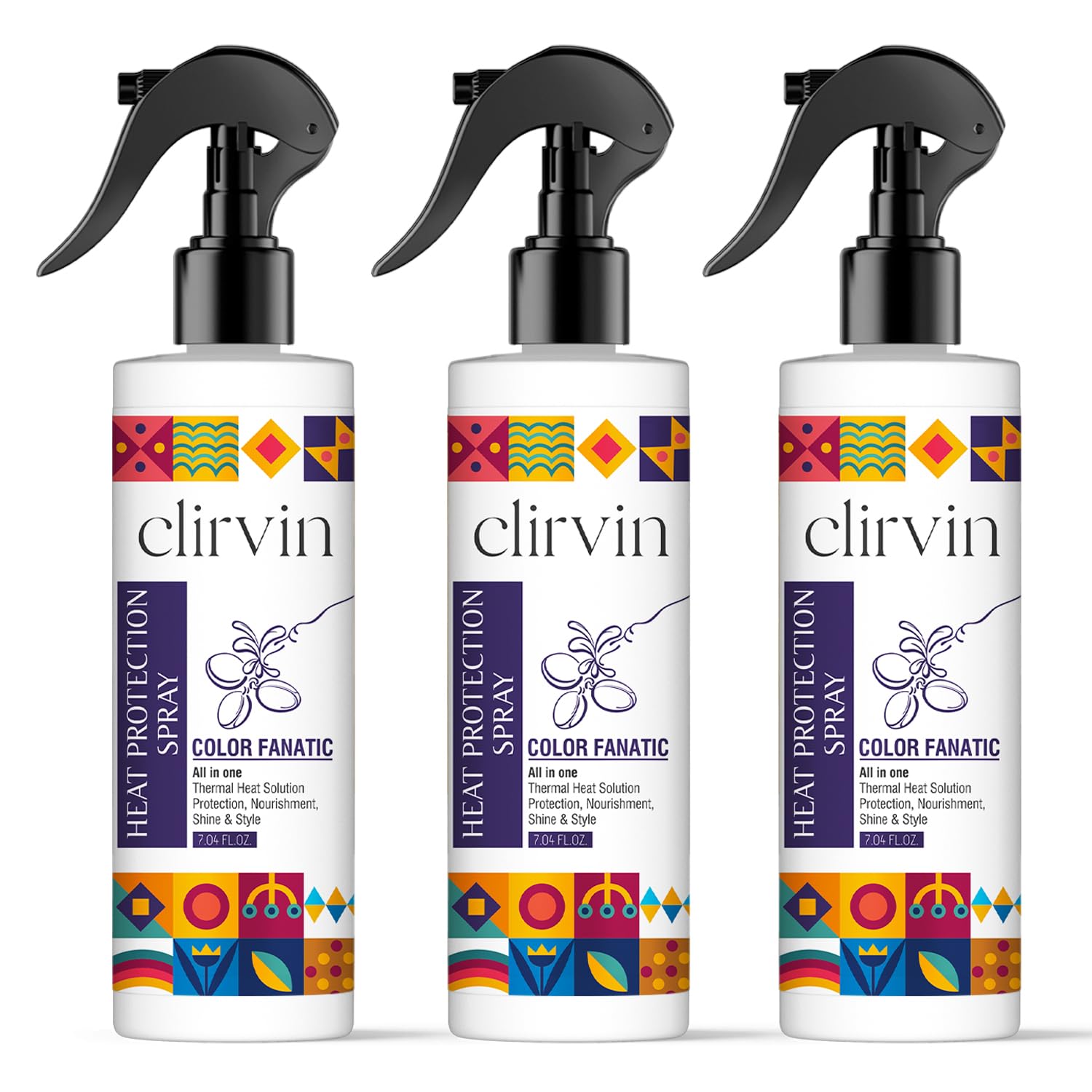 Clirvin Color Fanatic Heat Protectant Spray for Curl & Color Protection|Rosemary & AloeVera Sulphate and Paraben free (600 ml) 1