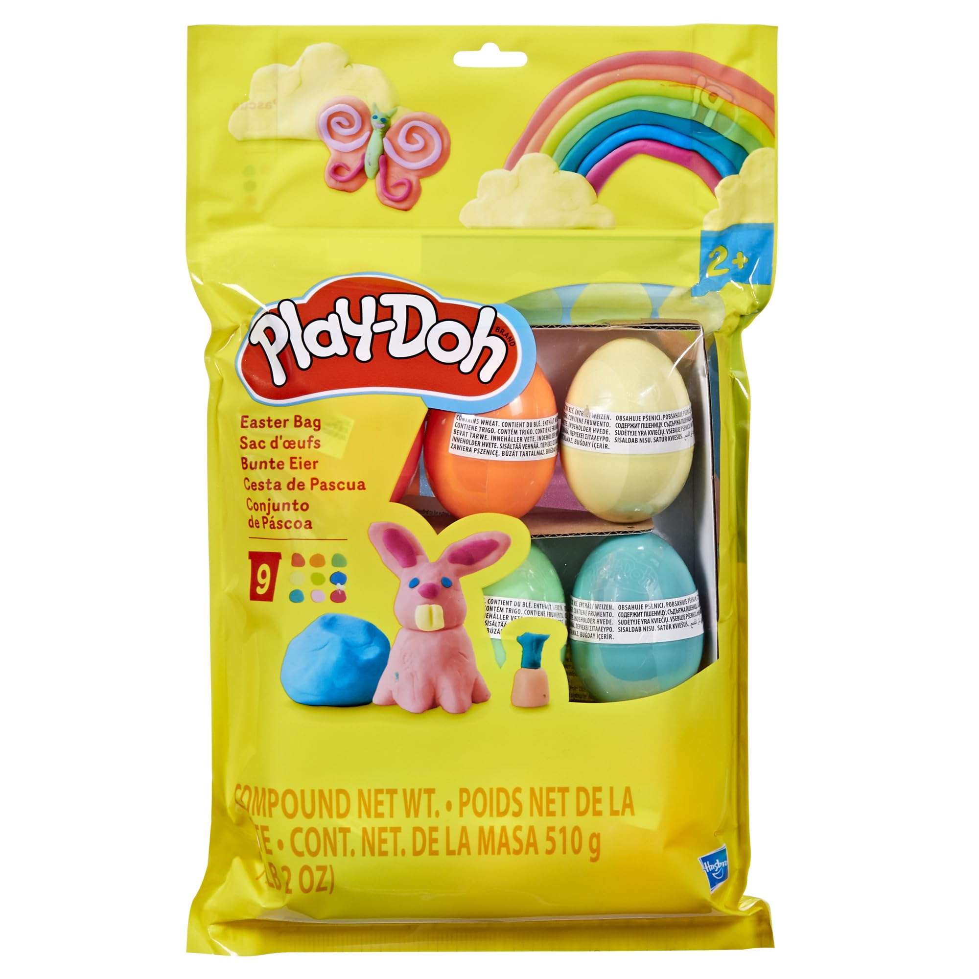 Play-Doh Easter Eggs Bag 9 Pack, 2 Ounces Each, Assorted Colors, Preschool Crafts for Kids 2 Years and Up, Easter Basket Toys 4
