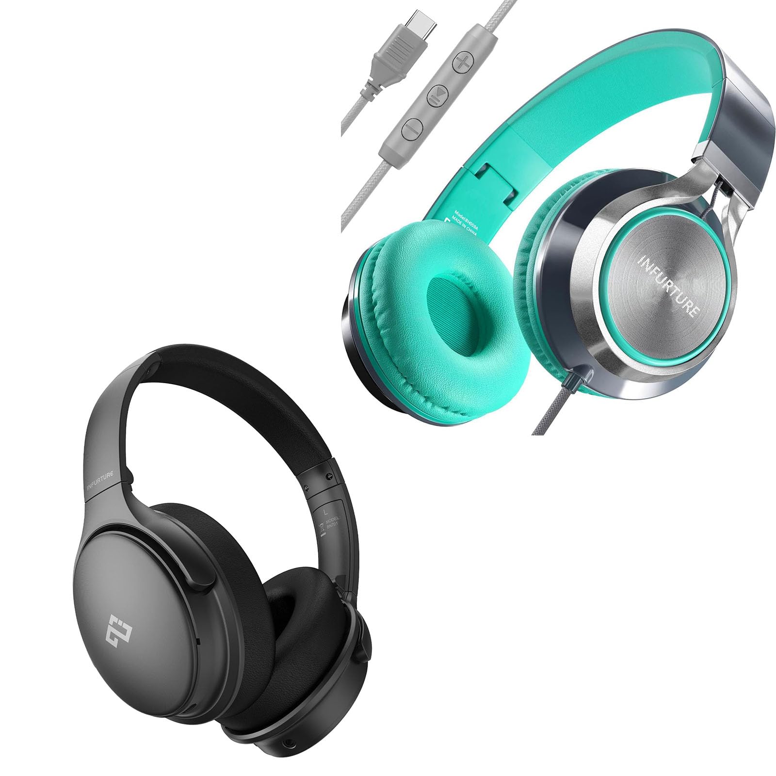 INFURTURE H1 and USB C(Type C) Wired Headphones