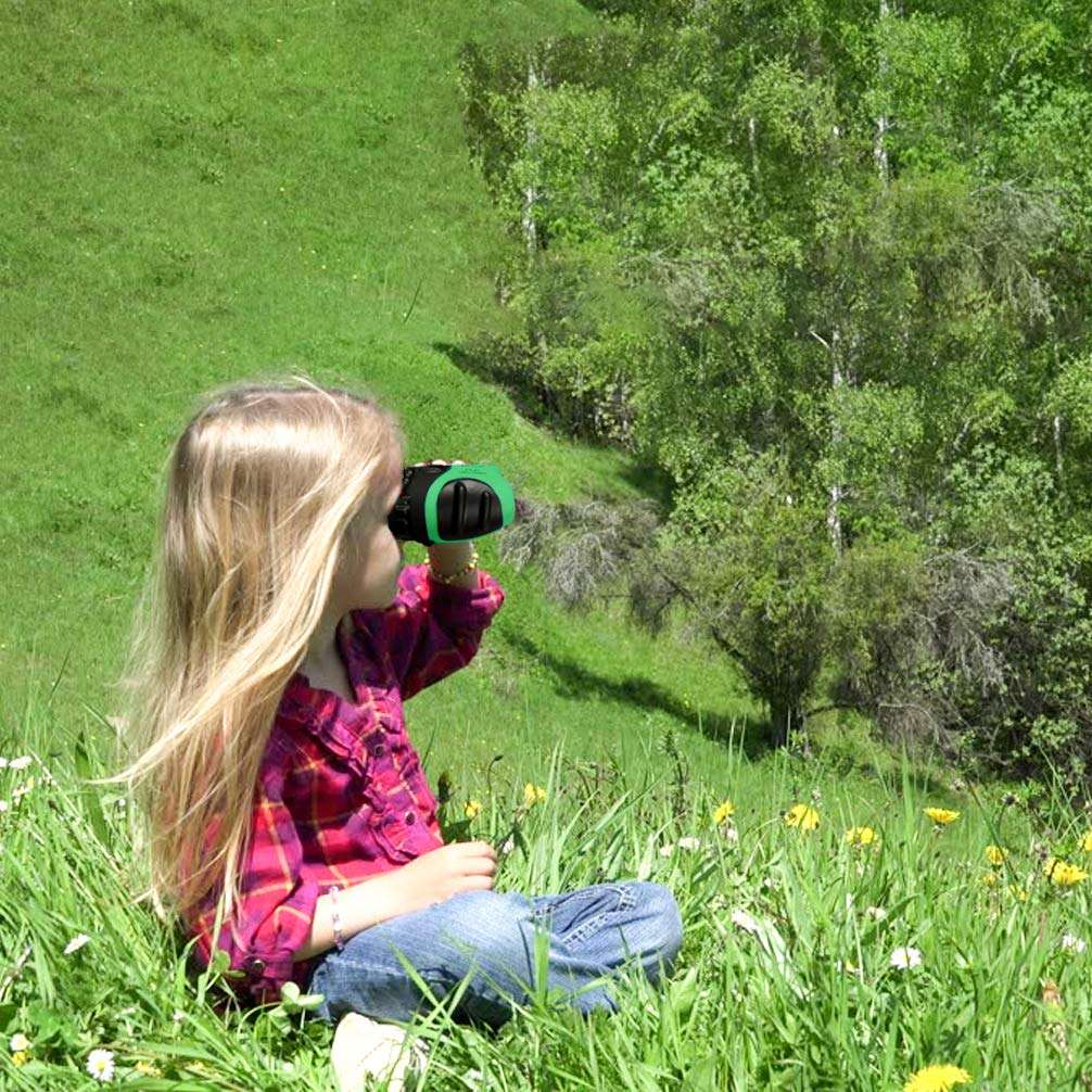 Luwint 8 X 21 Kids Binoculars, Mini Compact and Image Stabilized, Green 2