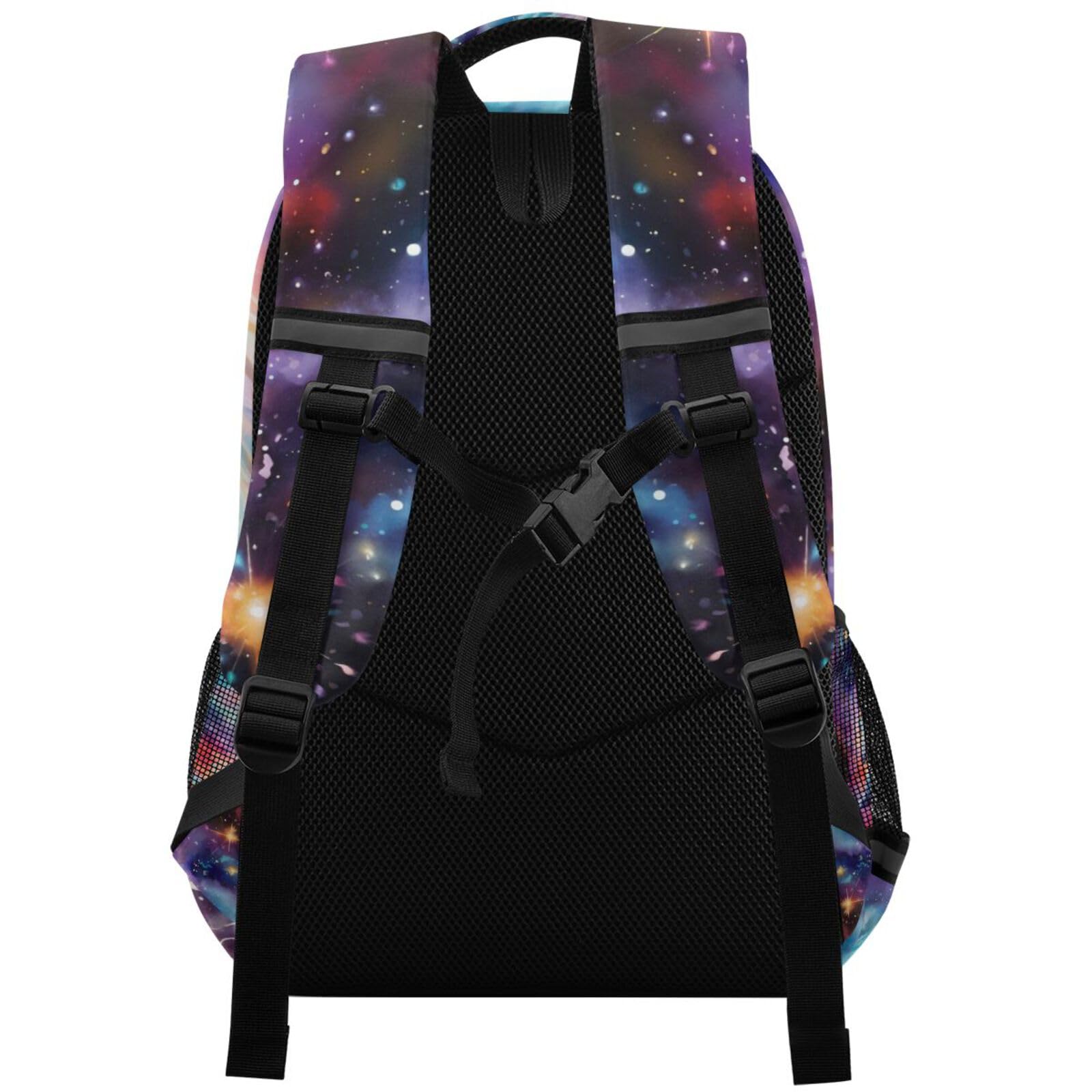 Horse Backpack for Students Boys Girls Rainbow Nebula Horse School Bag Travel Daypack Rucksack 3
