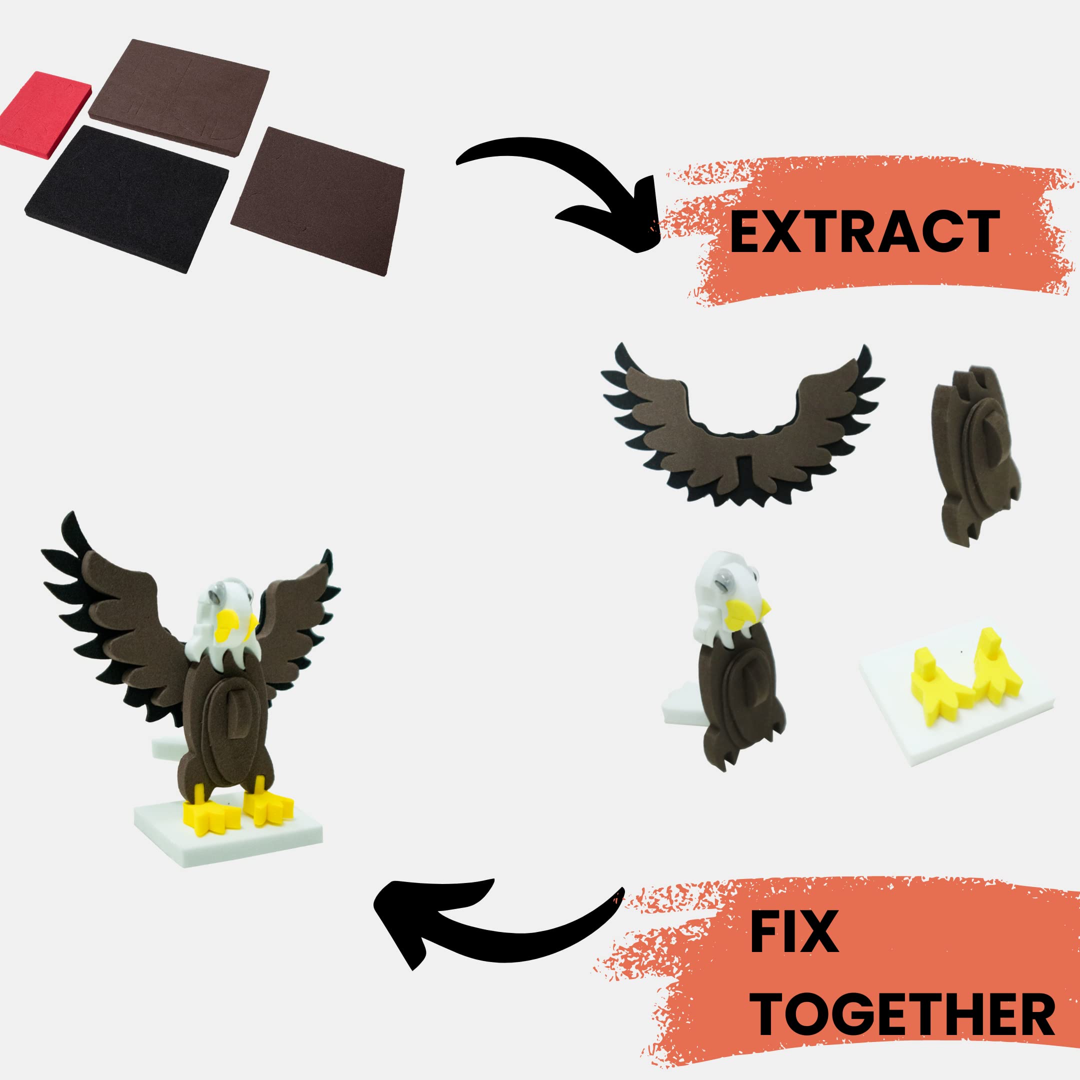 Meeksky Art and Craft- Birds Worldwide- 13 Make & Play with Birds Models- Construction Set 5