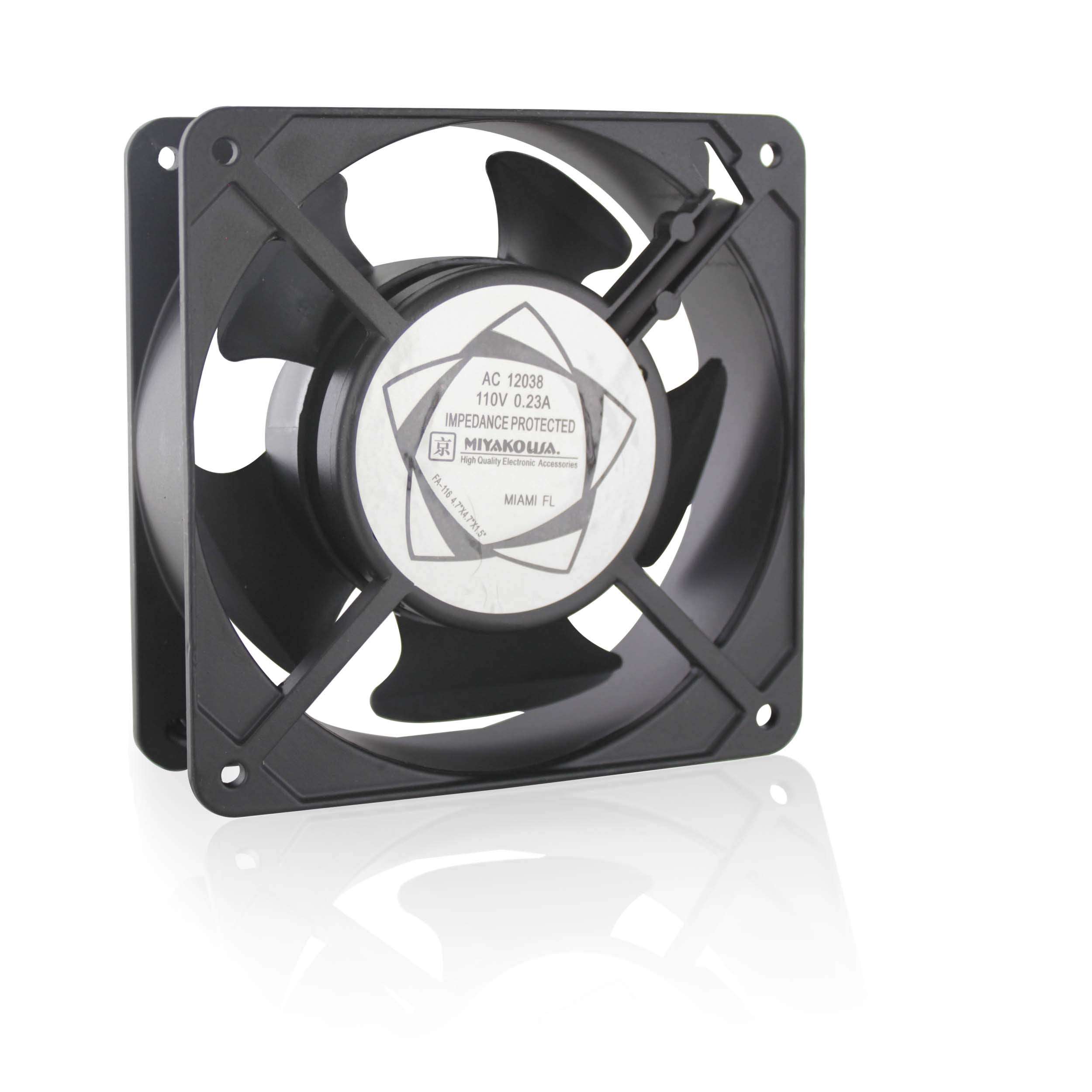 MIYAKO 12V DC CPU Cooling Fan Super Silent 2200 RPM 7 Blades 4.75” x 4.75” x 1” inches 0.25A Ideal for Computer Cases, 3D Printers and Radiators (FA-116) 1