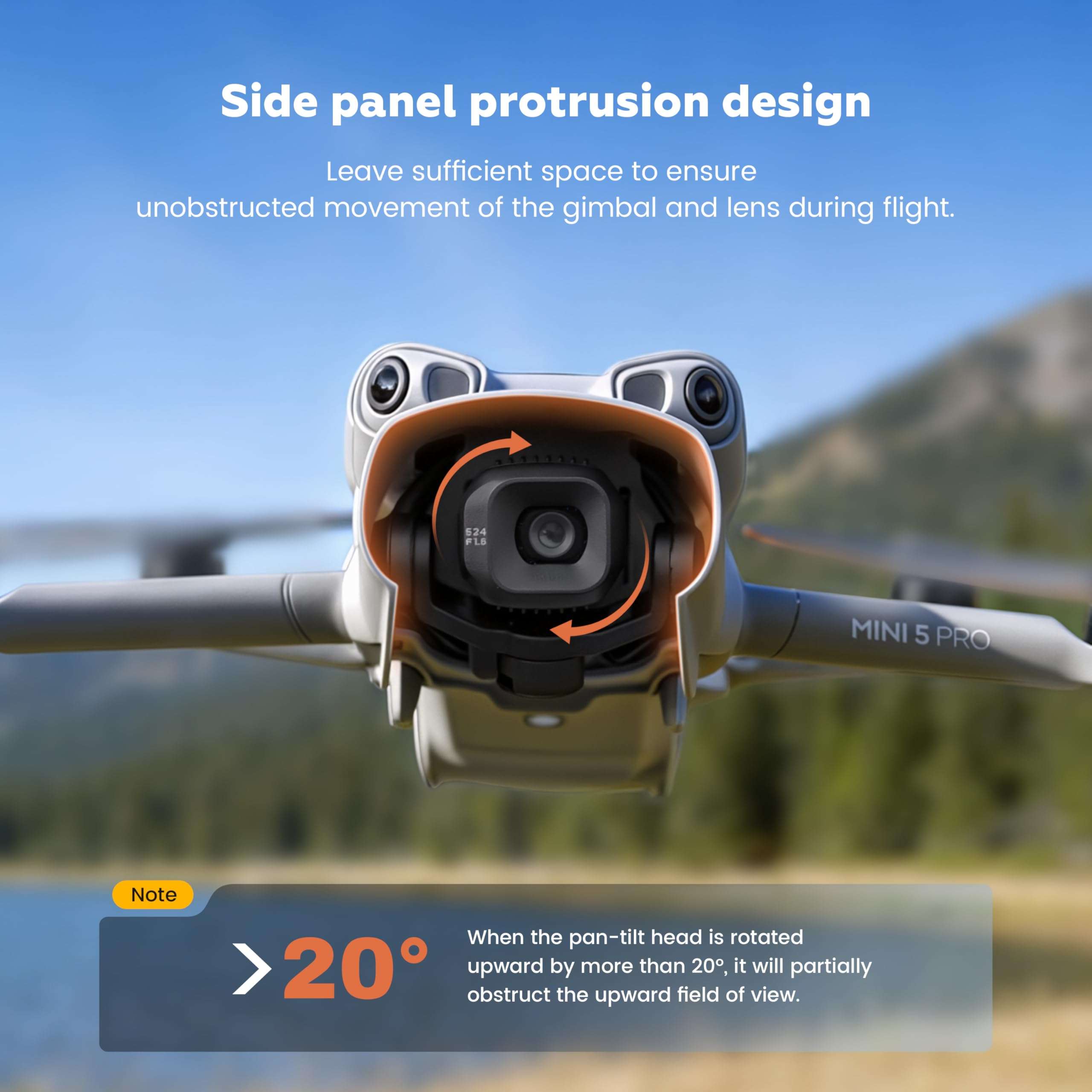 STARTRC Gimbal Guard & Lens Hood for DJI Mini 5 Pro, Quick Release Sunshade Cover Protector Accessories 6