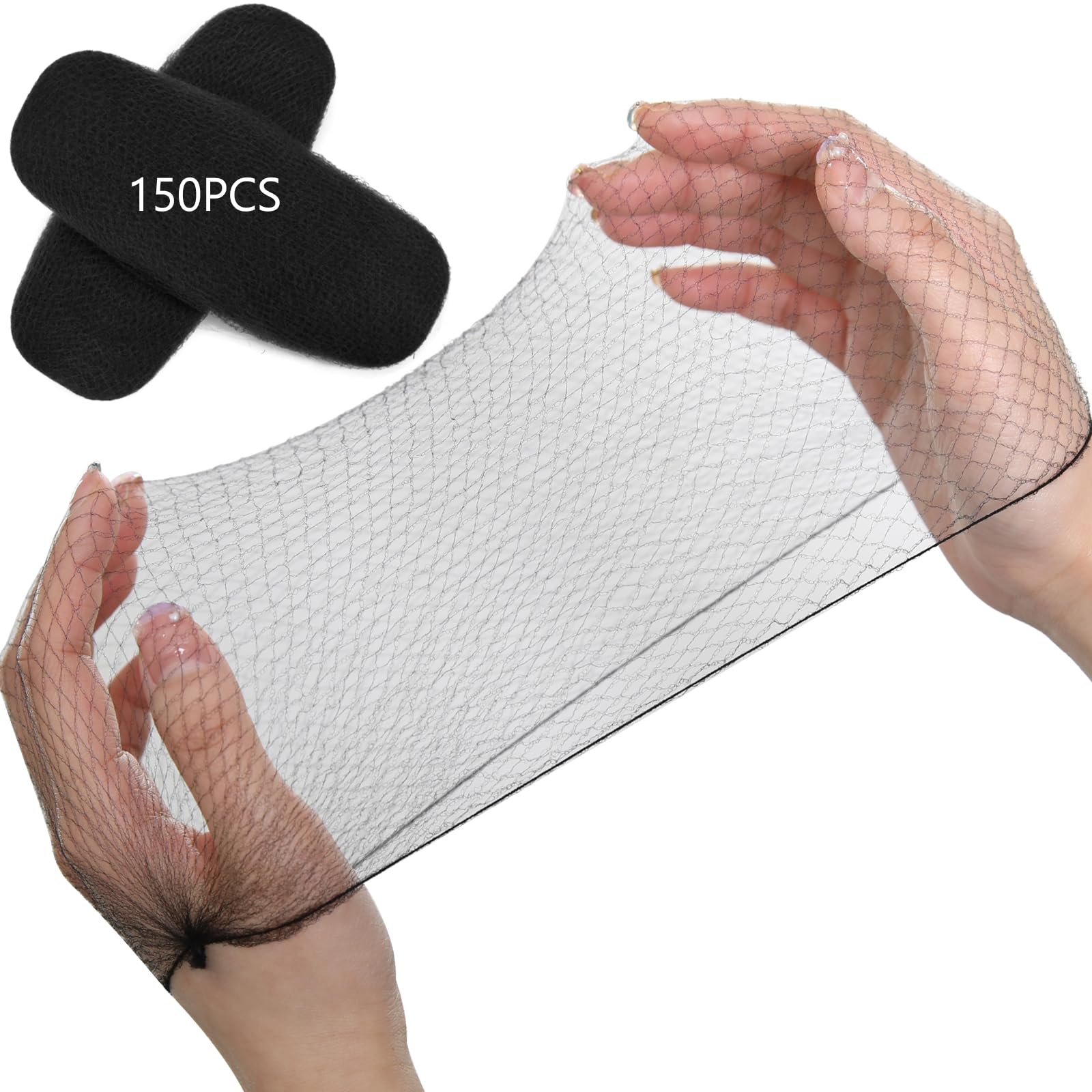 Smilco Hair Net 150 Pcs, 20 Inches Hair Nets Elasticity Invisible Elastic Mesh for Food Service, Ballet Bun, Sleeping, Women and Wig 2