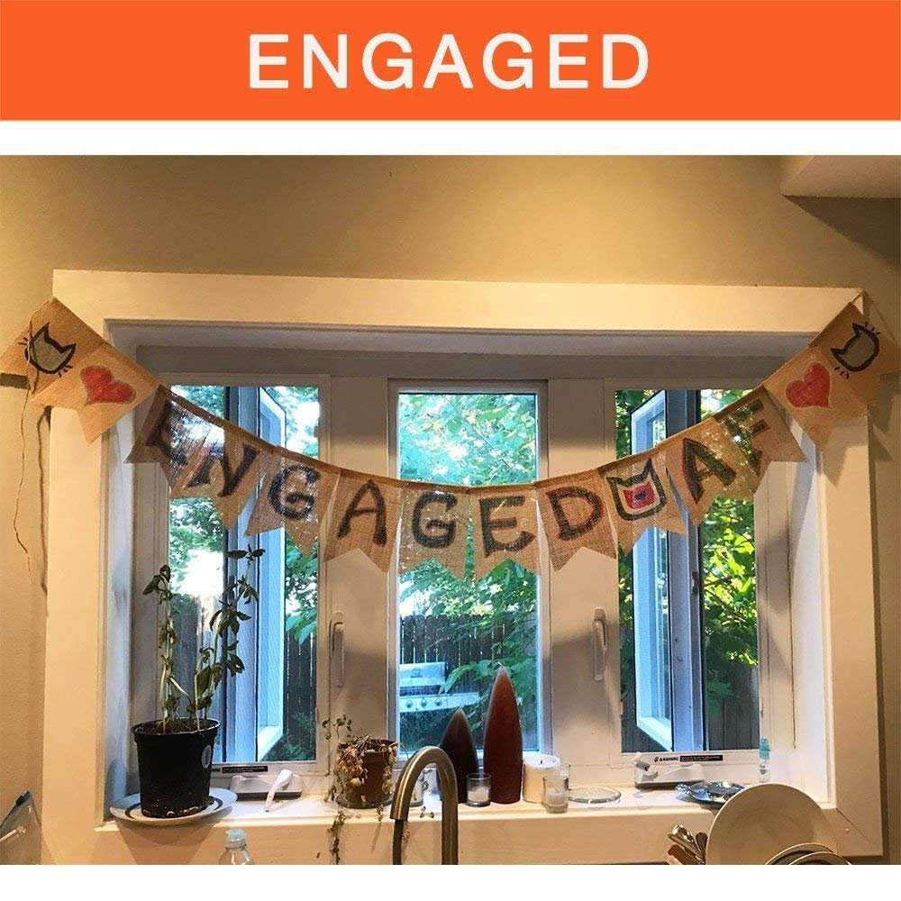 ThxToms DIY Burlap Banner, Hand Painted Decoration for Wedding, Birthday and Kids Party, 15pcs, 14.5ft 6