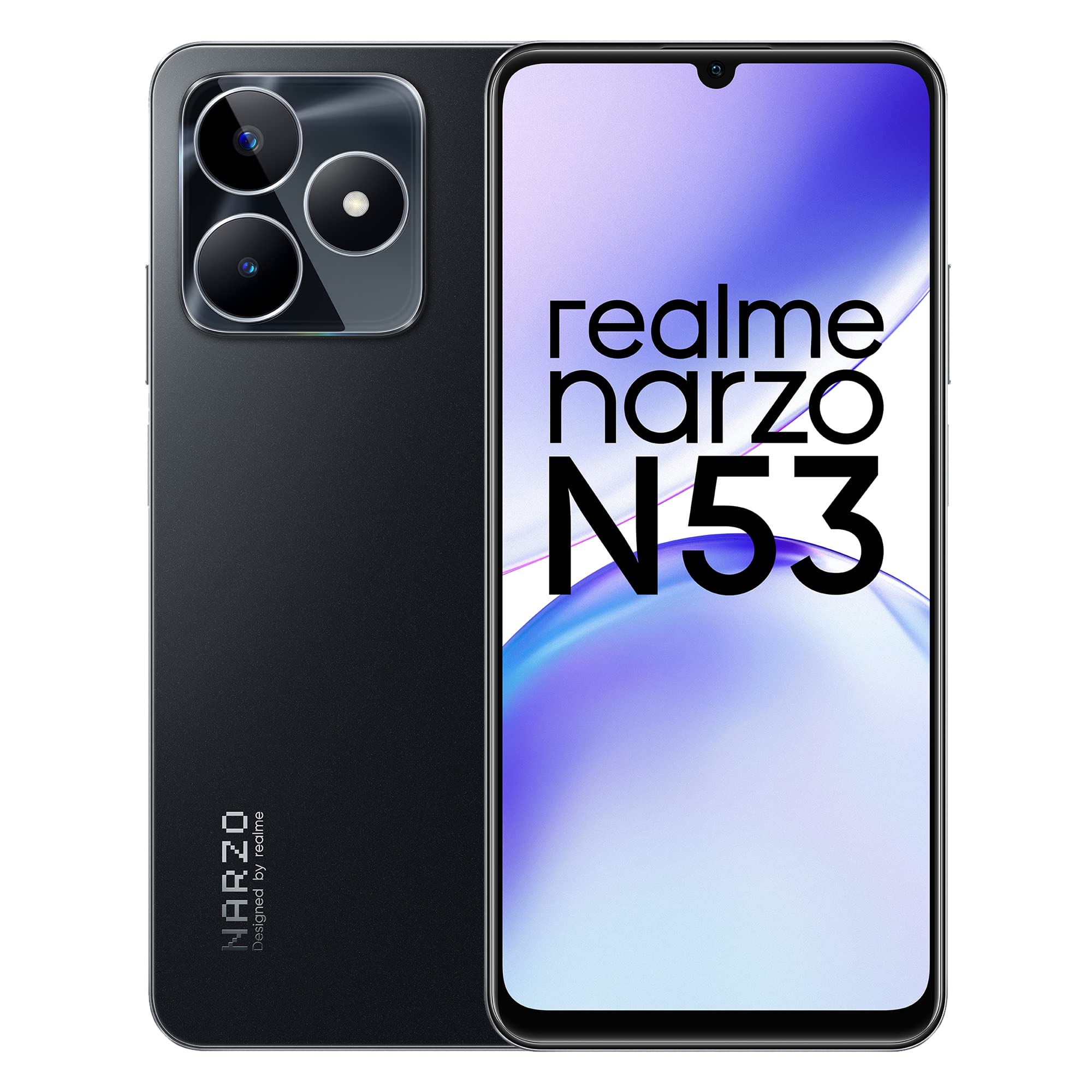 realme narzo N53 (Feather Black, 6GB+128GB) 33W Segment Fastest Charging | Slim Smartphone | 90 Hz Smooth Display 1
