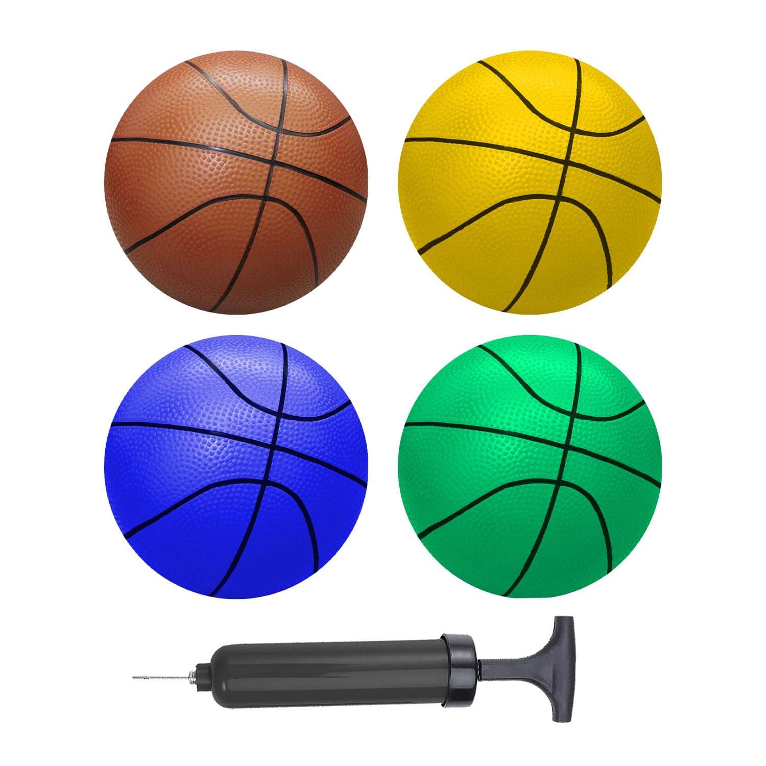 ABAJI Mini Basketballs 4 Pack 5" Balls Rubber Material for Mini Hoop Toddlers Kids Teenagers Pool Indoors Outdoors Toy 1