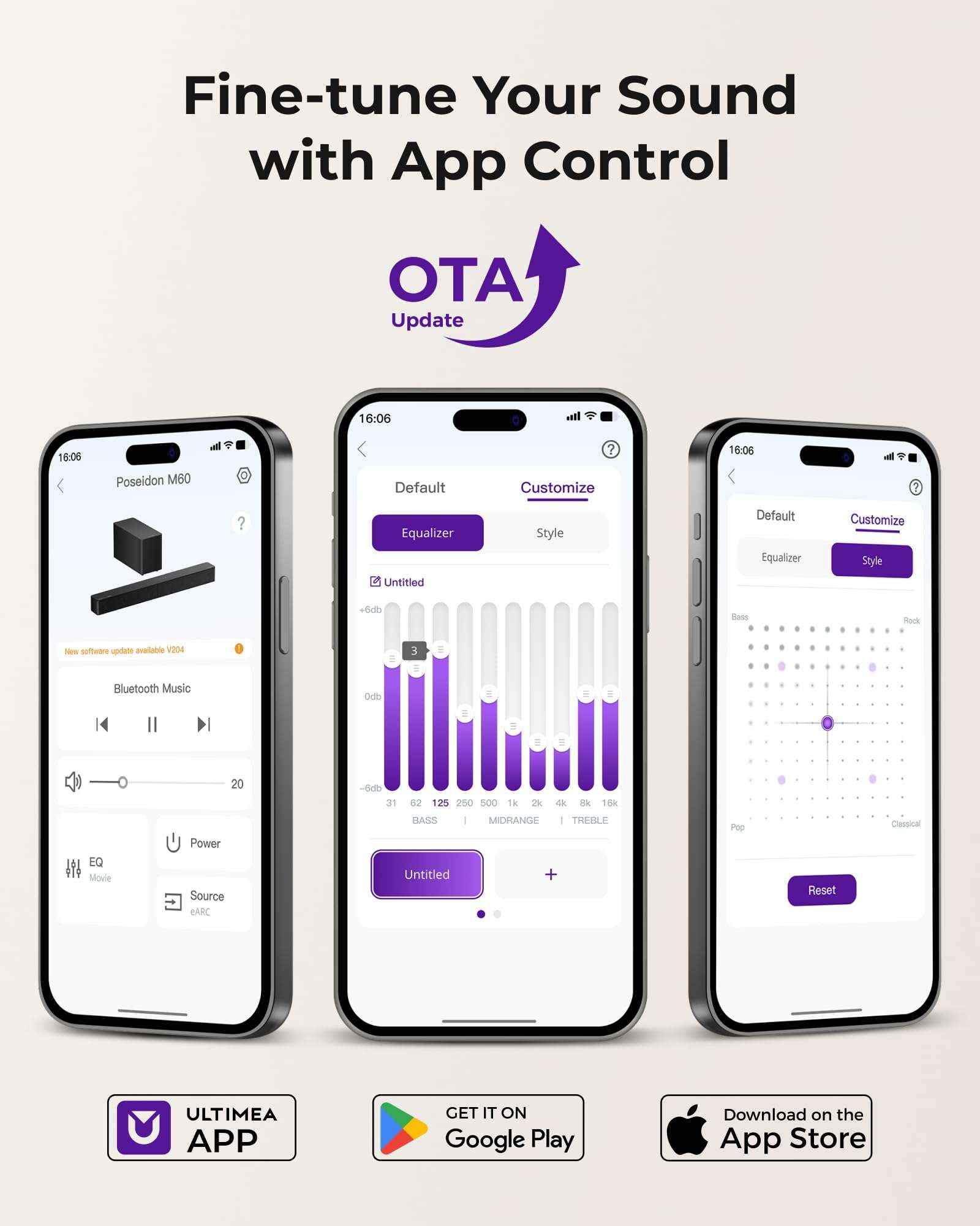 ULTIMEA 5.1ch Soundbar, with Dolby Atmos, Sound Bar for Smart TV with Subwoofer, Adjustable Bass, Home Theater Surround Sound System, 300W Peak Power, App Control, BT 5.4, Poseidon M60 (2025 Model) 6