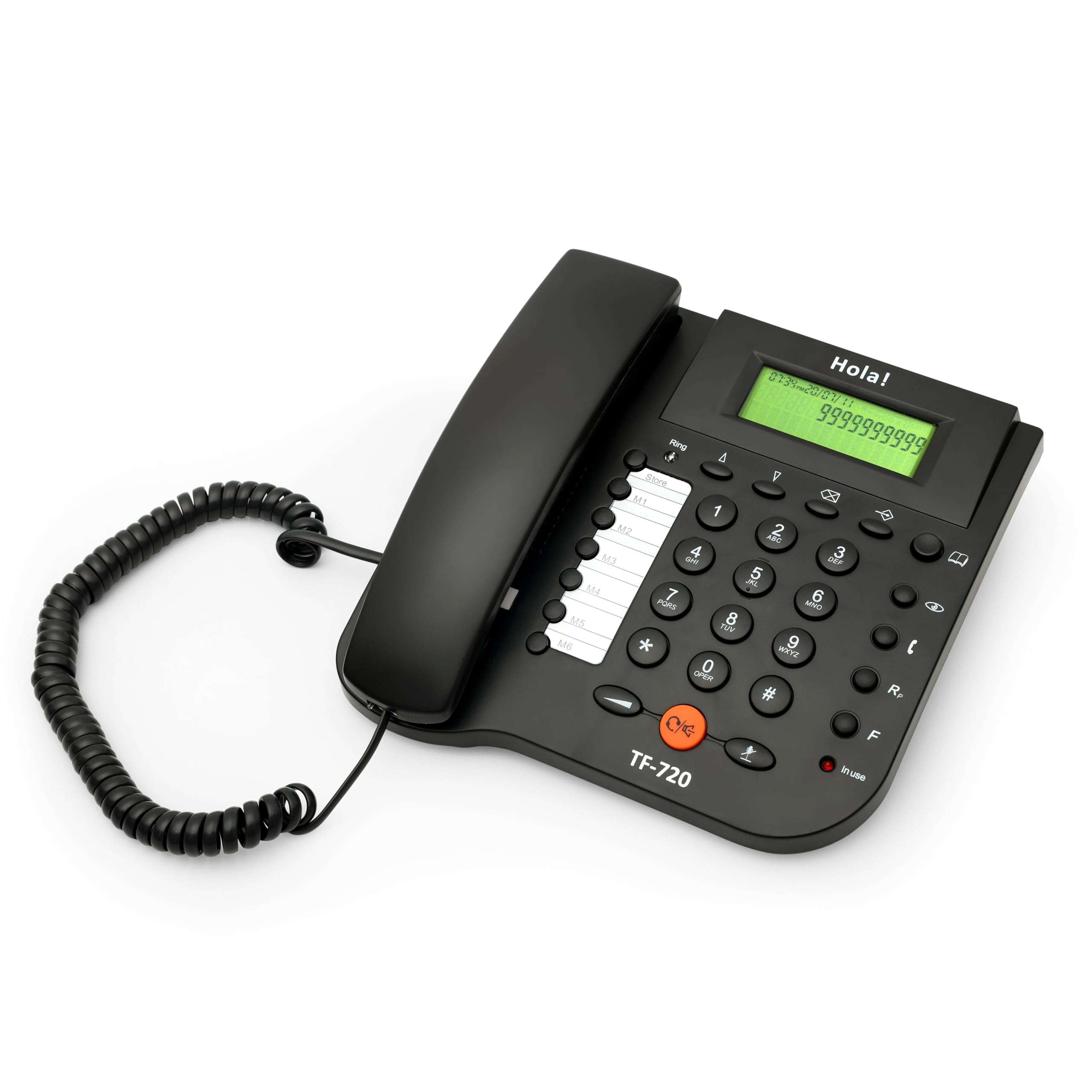 Hola! TF 720 CLI Phone with Memory and Phone Book, & Speaker Phone (Black) (Black) 1