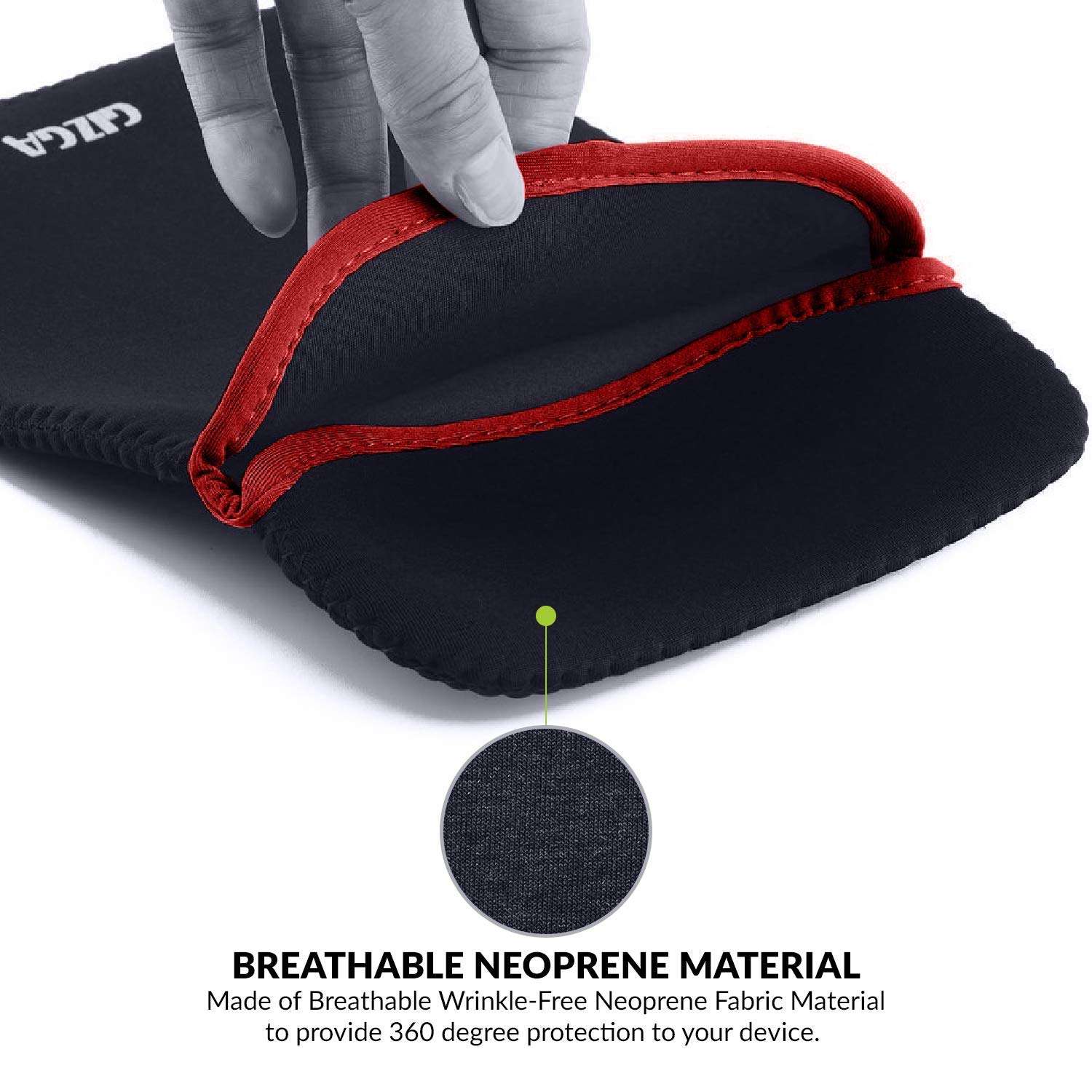 Club-Laptop Neoprene Reversible for 15.6-inches Laptop Sleeve - Black-Red 4