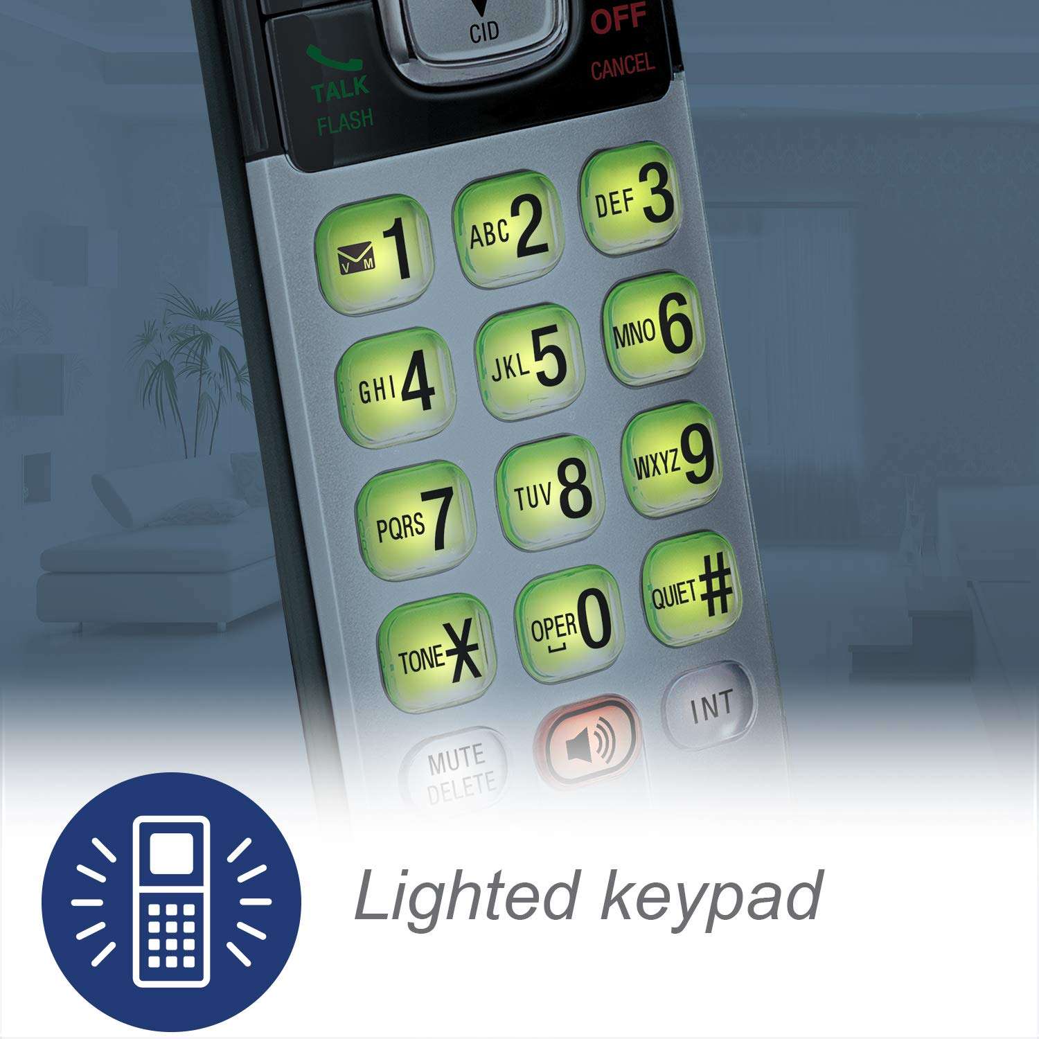 VTech CS6719-2 2-Handset Cordless Phone with Caller ID/Call Waiting, Handset Intercom & Backlit Display/Keypad, Silver 3