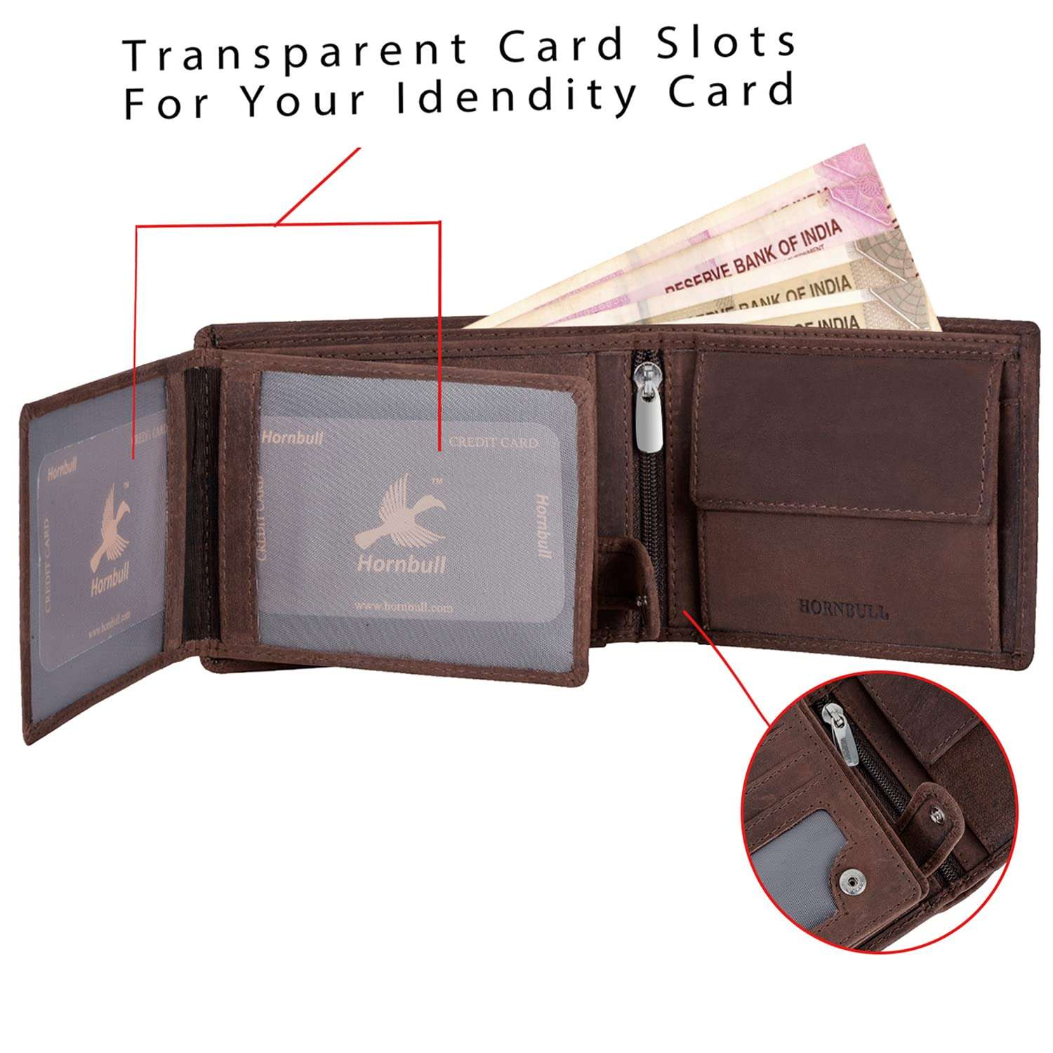 HORNBULL Eddie Leather Wallet for Men | Wallets Men with RFID Blocking | Mens Wallet (Brown1) 5