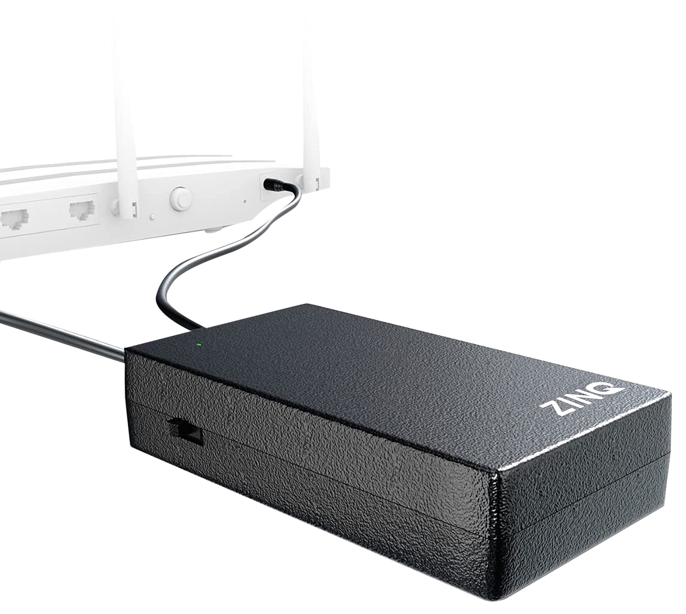 Zinq UPS for Router Mini UPS for 12V WiFi Router, Fiber Routers and Broadband && Zinq Full HD 1080P 2.1 Megapixel 30 FPS USB Webcam with Built-in Mic, Plug and Play for PC/Mac/Laptop Video Calling 2