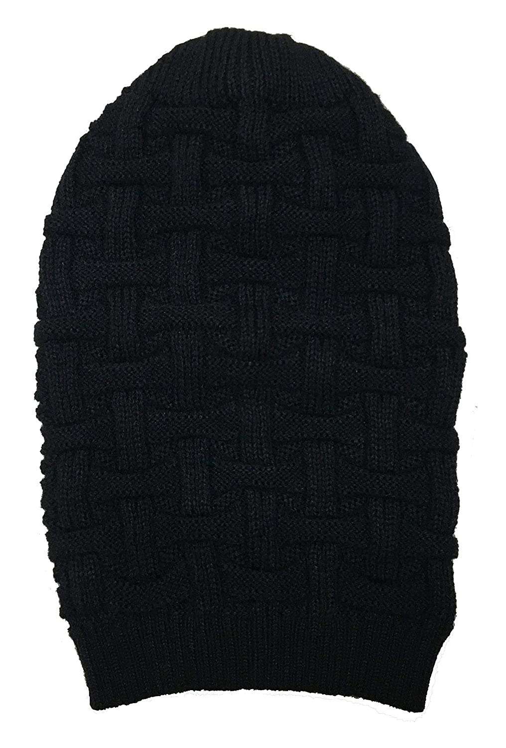 DIGITAL SHOPEE Unisex Textured Slouchy Beanie Cap Winter Woolen Cap Men/Women/Girls/Boys (Free Size)-Black-White 4
