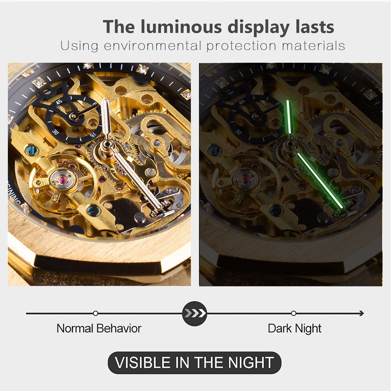 FORSINING Automatic Watch Mechanical Wrist Watch for Men Octagonal Waterproof Skeleton Watches Luxury Diamond Tourbillon Silver Stainless Steel Band 6