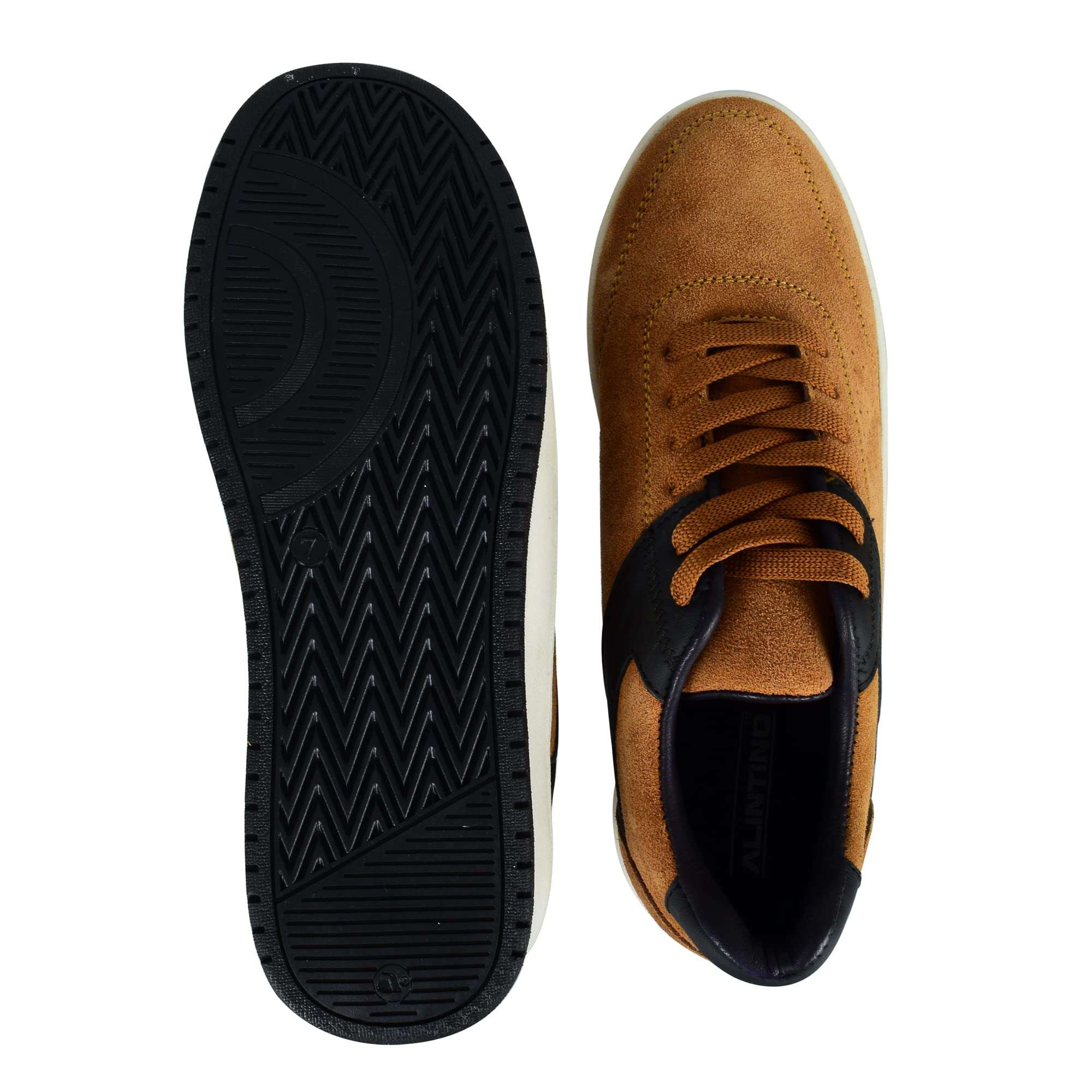 ALINTINO Men's Leather Casual Shoes - AC3001 (Tan, Numeric_8) 5