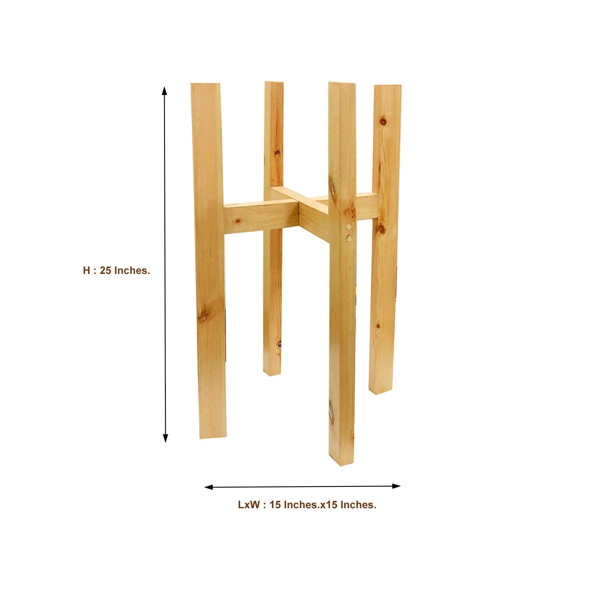 SHOPMEFAST Plastic;Wood Plant Stand (Brown_ 25 Inch x 15 Inch) 5