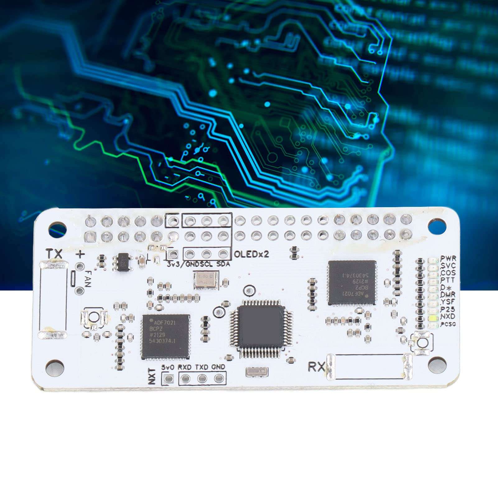 Kadimendium MMDVM Hotspot Module, for ARM Processor ADF7021 Onboard UHF VHF Duplex Board 10mW RF Power Compact Size for Electronic Equipment 3