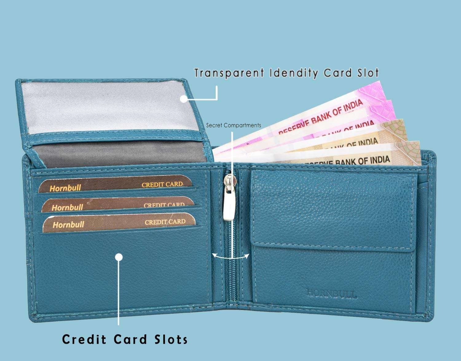 HORNBULL Eddie Leather Wallet for Men | Wallets Men with RFID Blocking | Mens Wallet (Brown + Pen) 3