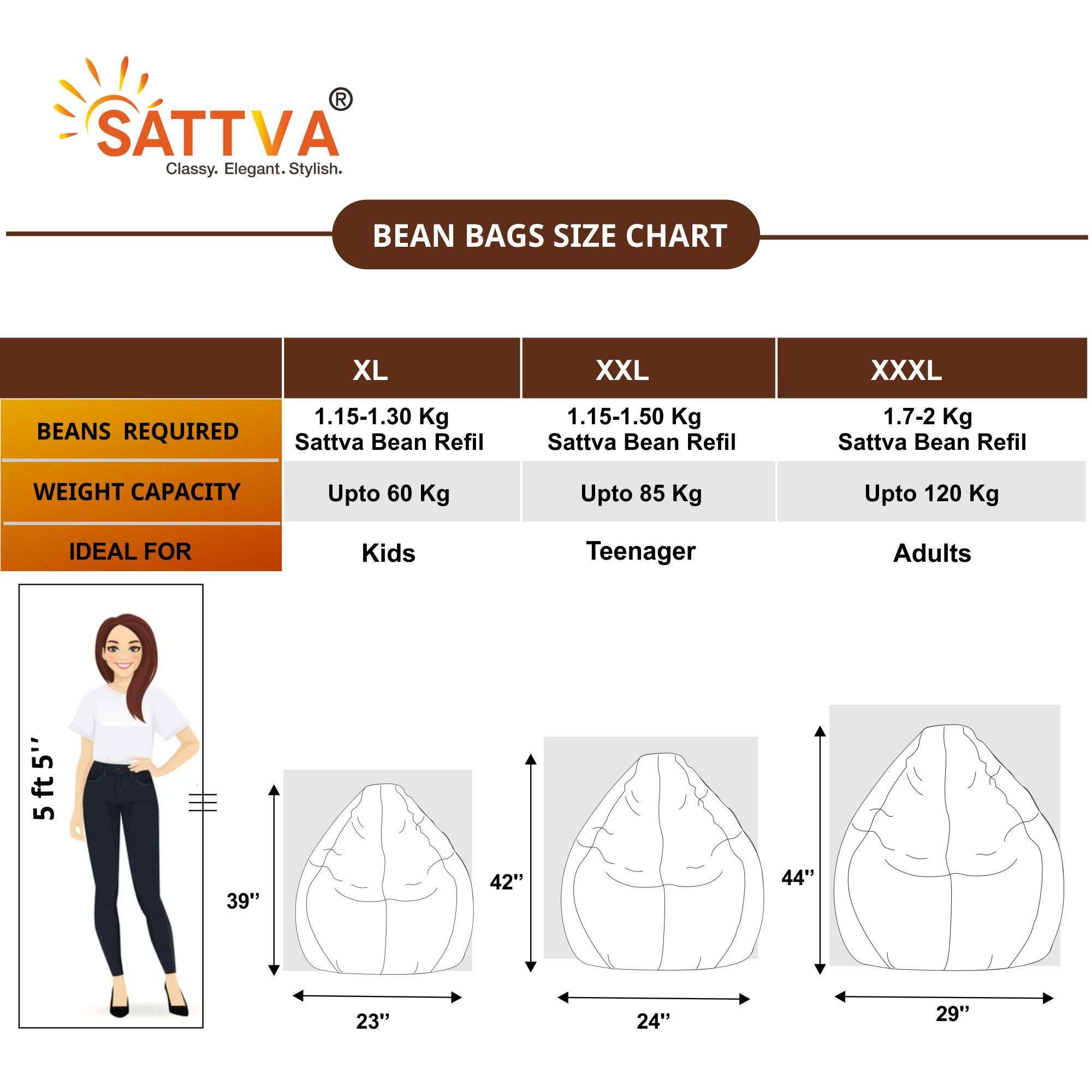 Sattva Classic Vintage XL Bean Bag Cover Without Beans - Stamps 5