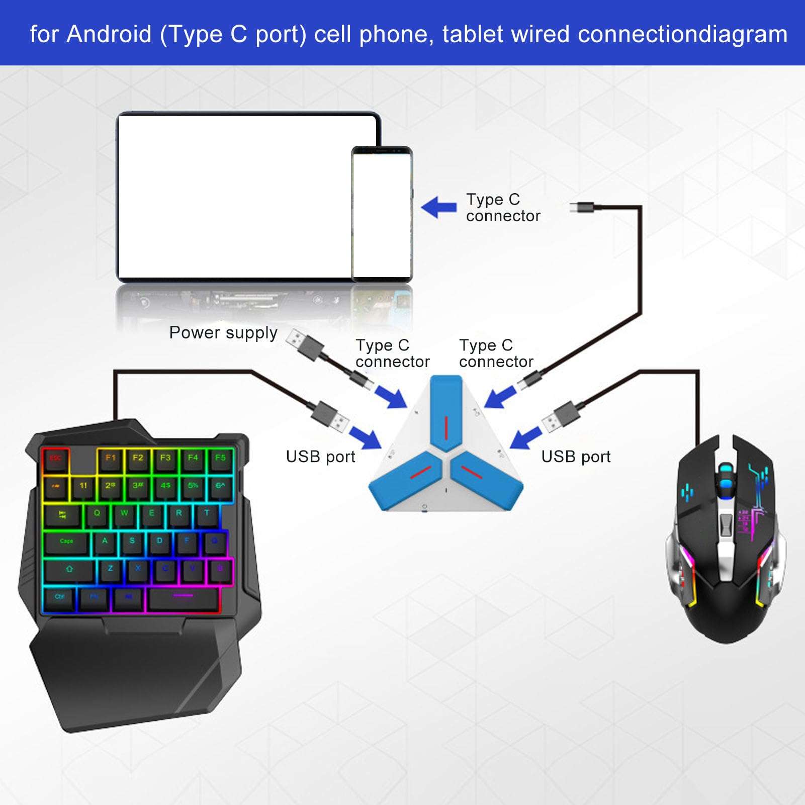 Mobile Game Converter, PUBG FireCall of Duty, RGB Backlit Keyboard, High Sensitivity Gaming Mouse, Screen Casting, While Playing 5