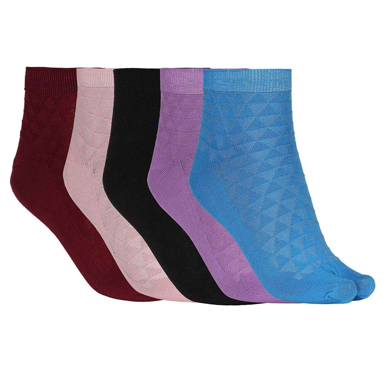 NanoEdge Womens Womens Ankle Athletic Low Cut Tab Socks Cushioned Running with Thumb Pack of 5 Assorted Color 1