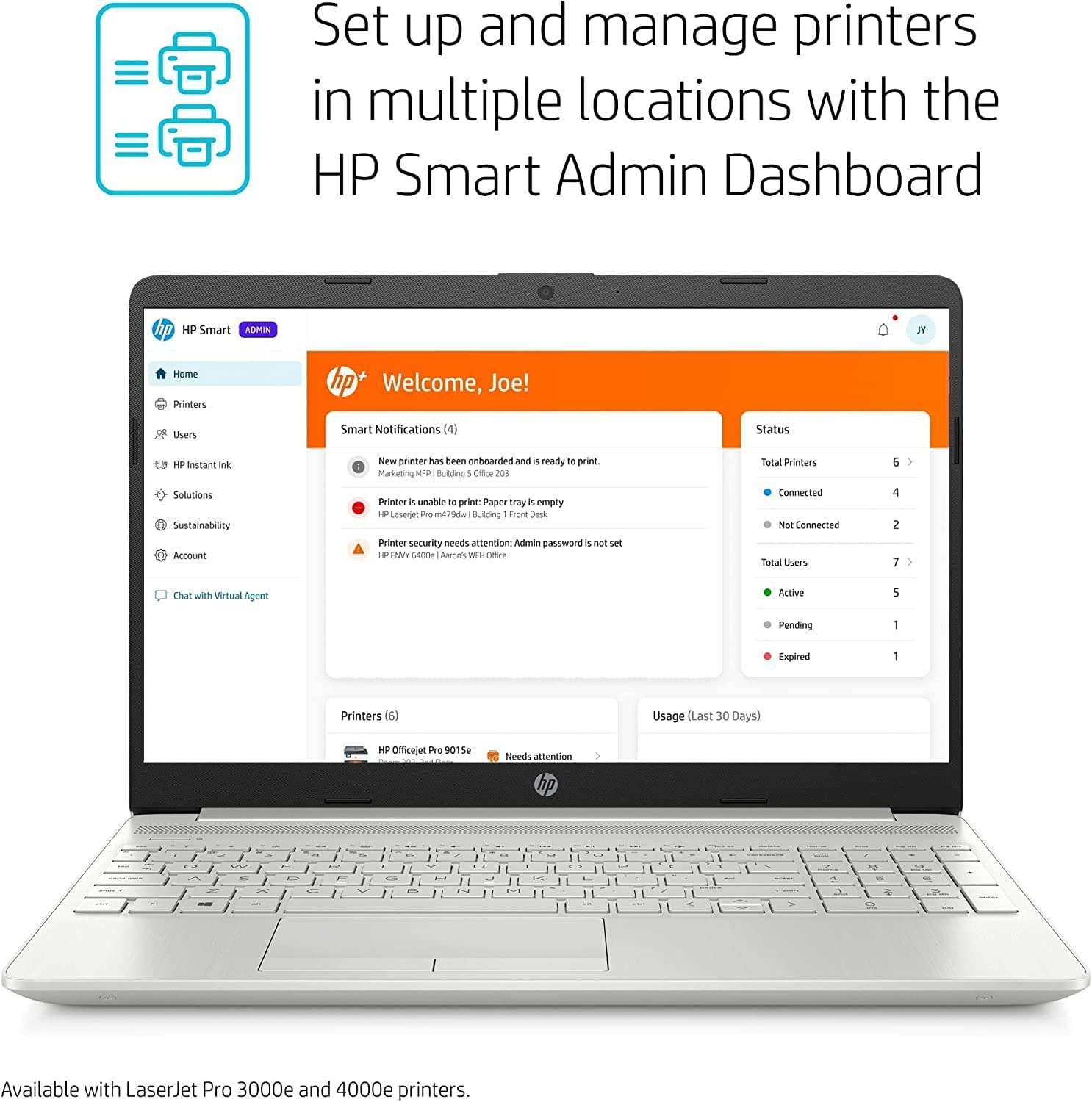 HP Laserjet Pro MFP 4101fdwe Wireless Black & White Printer, Print scan Copy fax, Auto Duplex Printing, 2.7 Inch Touchscreen Display, 42 ppm, 256MB, Bundle with Cefesfy Printer Cable 5
