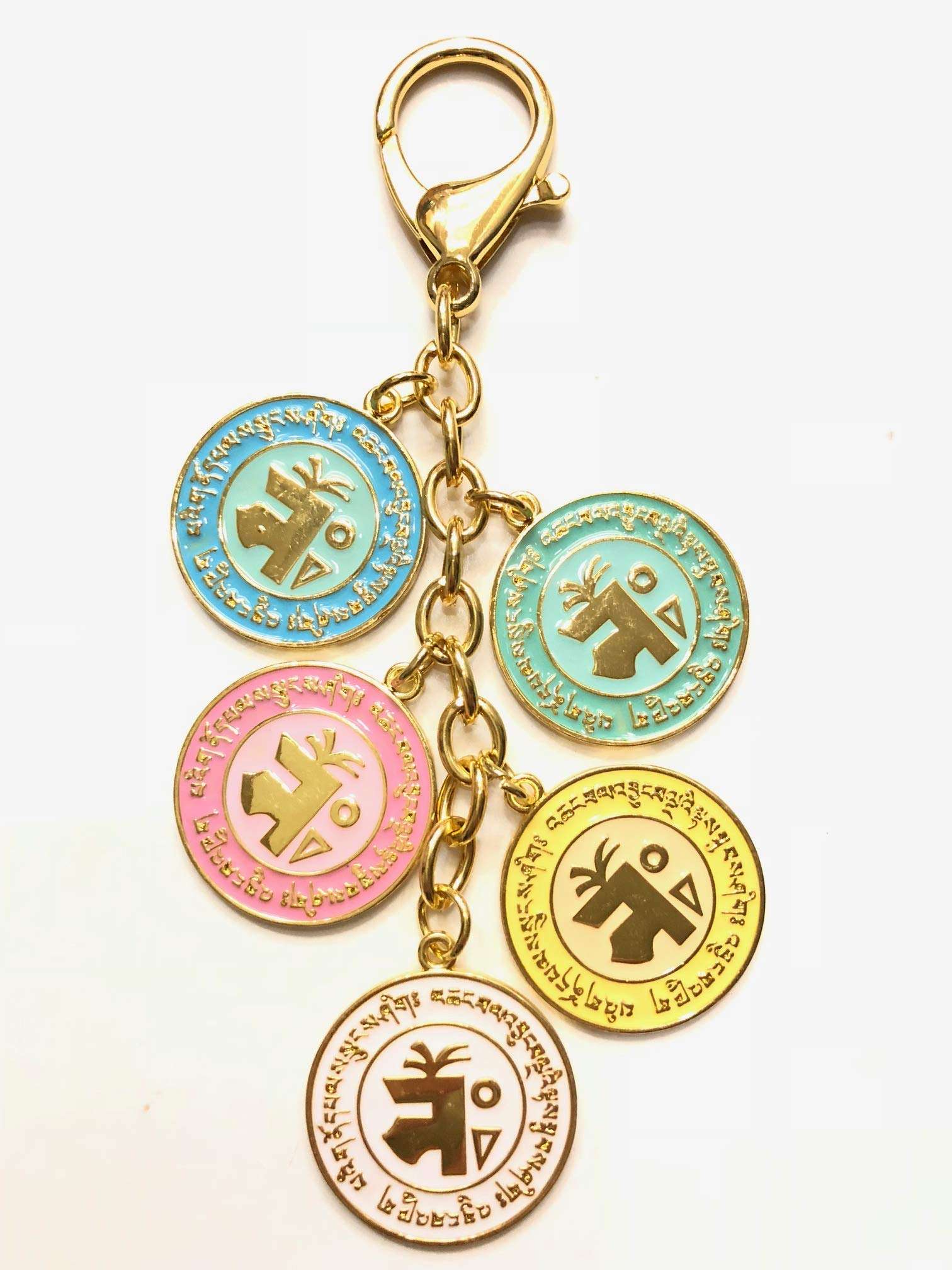 My Lucky 2019 Feng Shui 5 Elements Mirror Amulet (Pastel) Keychain 1