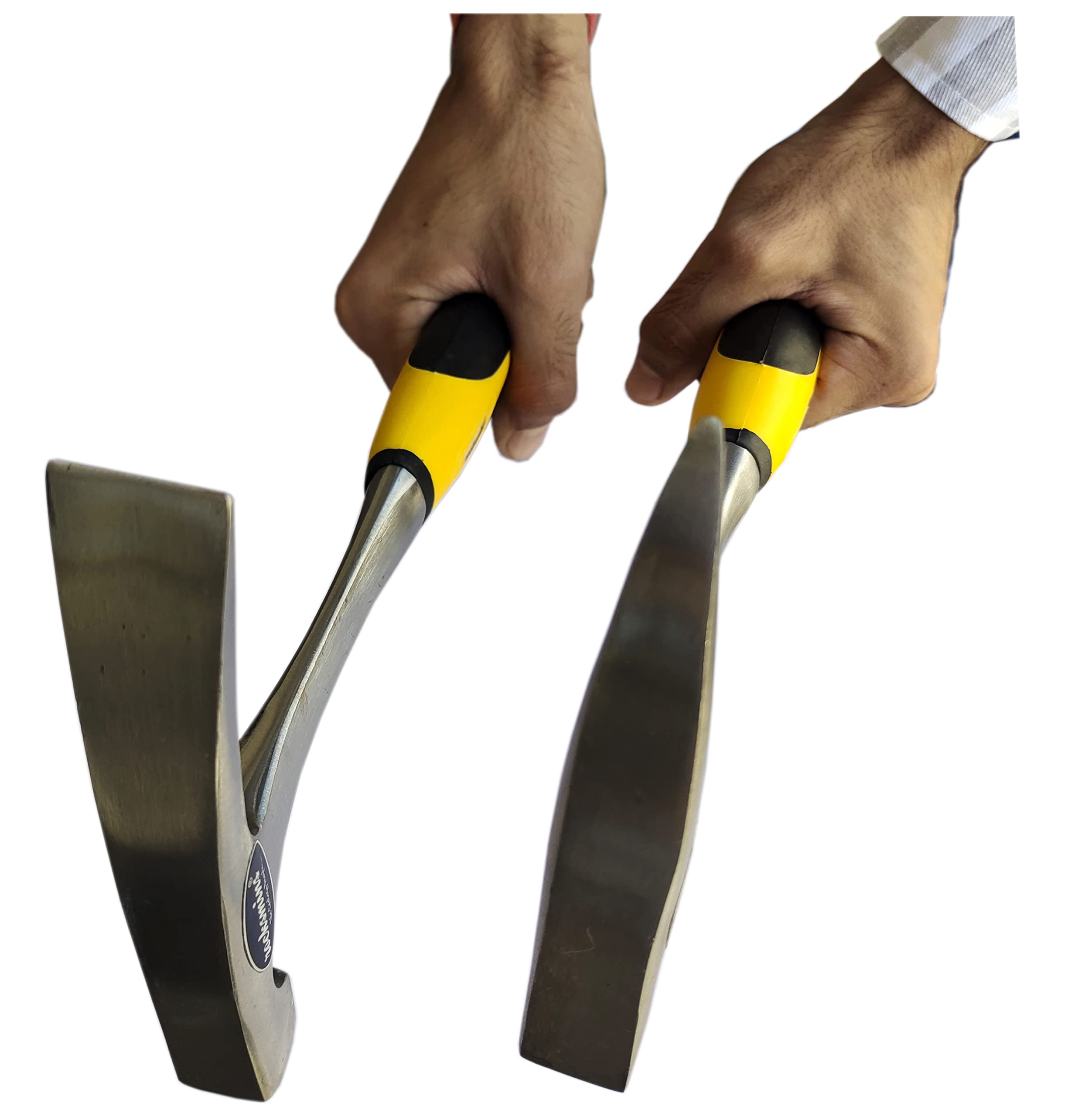 Rocksmins Geology Geological Hammer Chisel & Pointed (2 Pcs) Imported 900gm Approx 12" each Single Piece with Shock Proof Rubber Grip Handle Geologist Metal Finish for Geologists Mining Brick Hammer 4