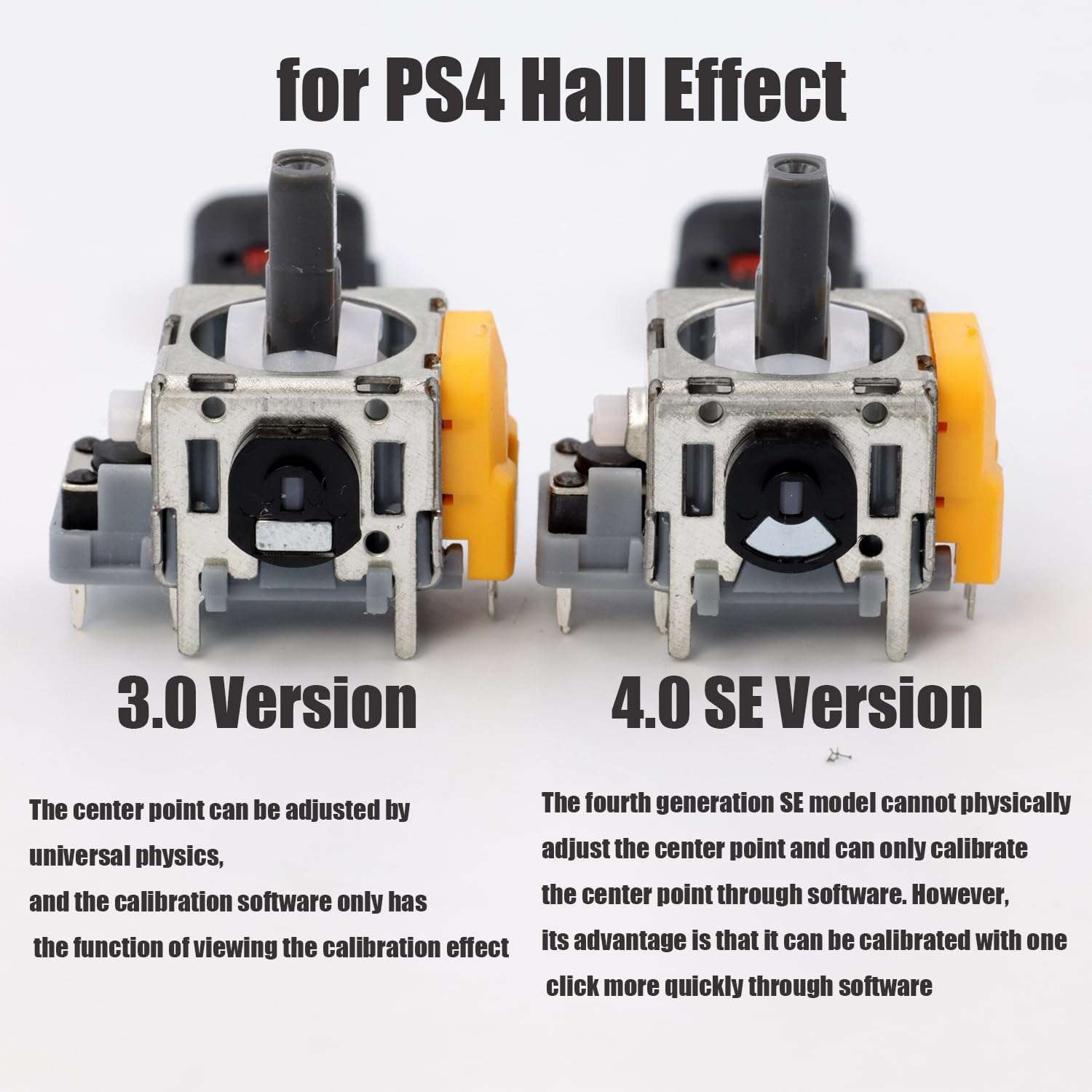 VERENIX [2PCS] Hall Effect Joystick Replacement for PS4 Controller 3D Analog Hall Stick Joystick Repair-4.0 SE 4