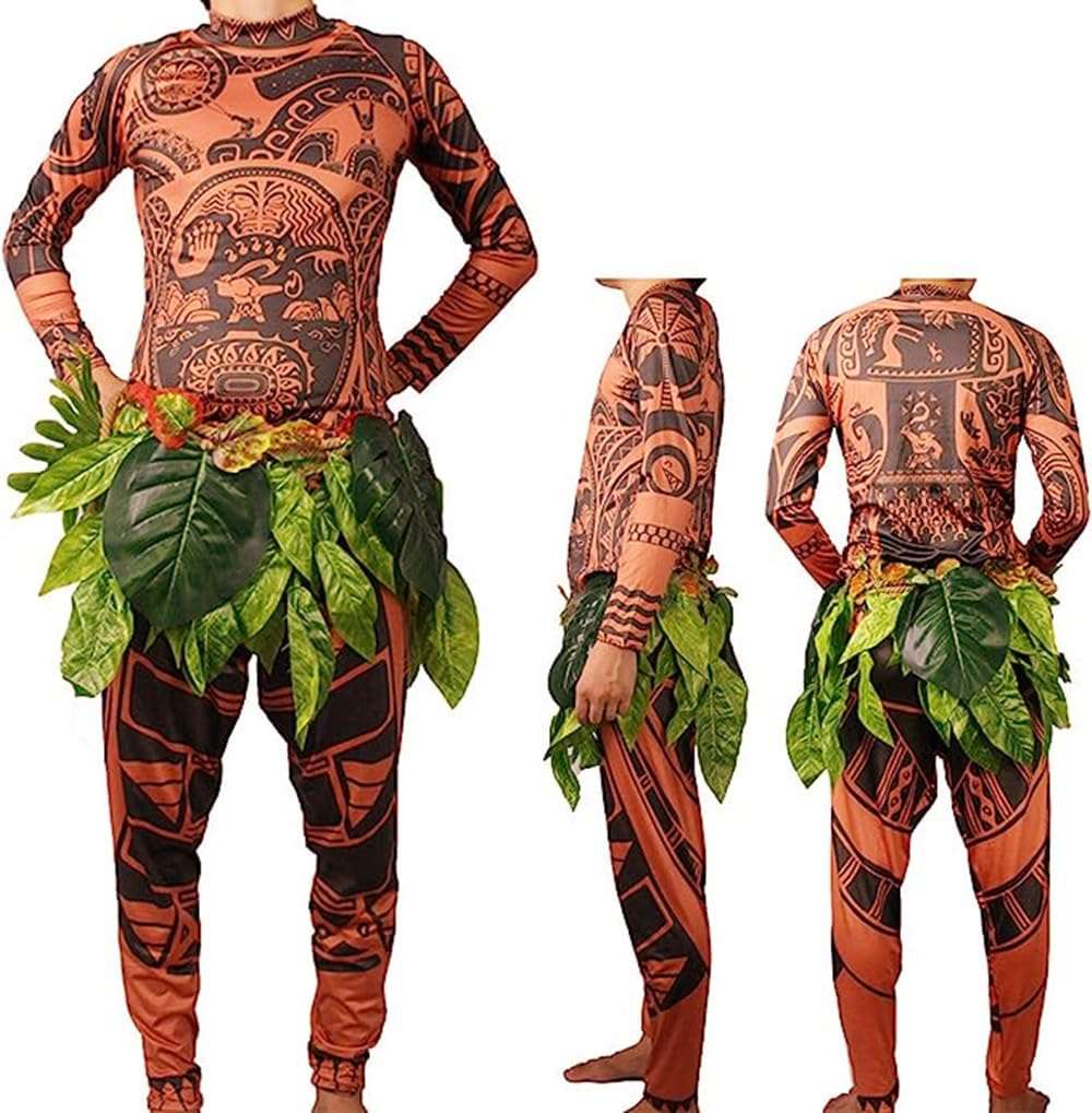 FEEAA Maui Tattoo T Shirt/Pants Halloween Adult Mens Women Cosplay Costume (M) 1