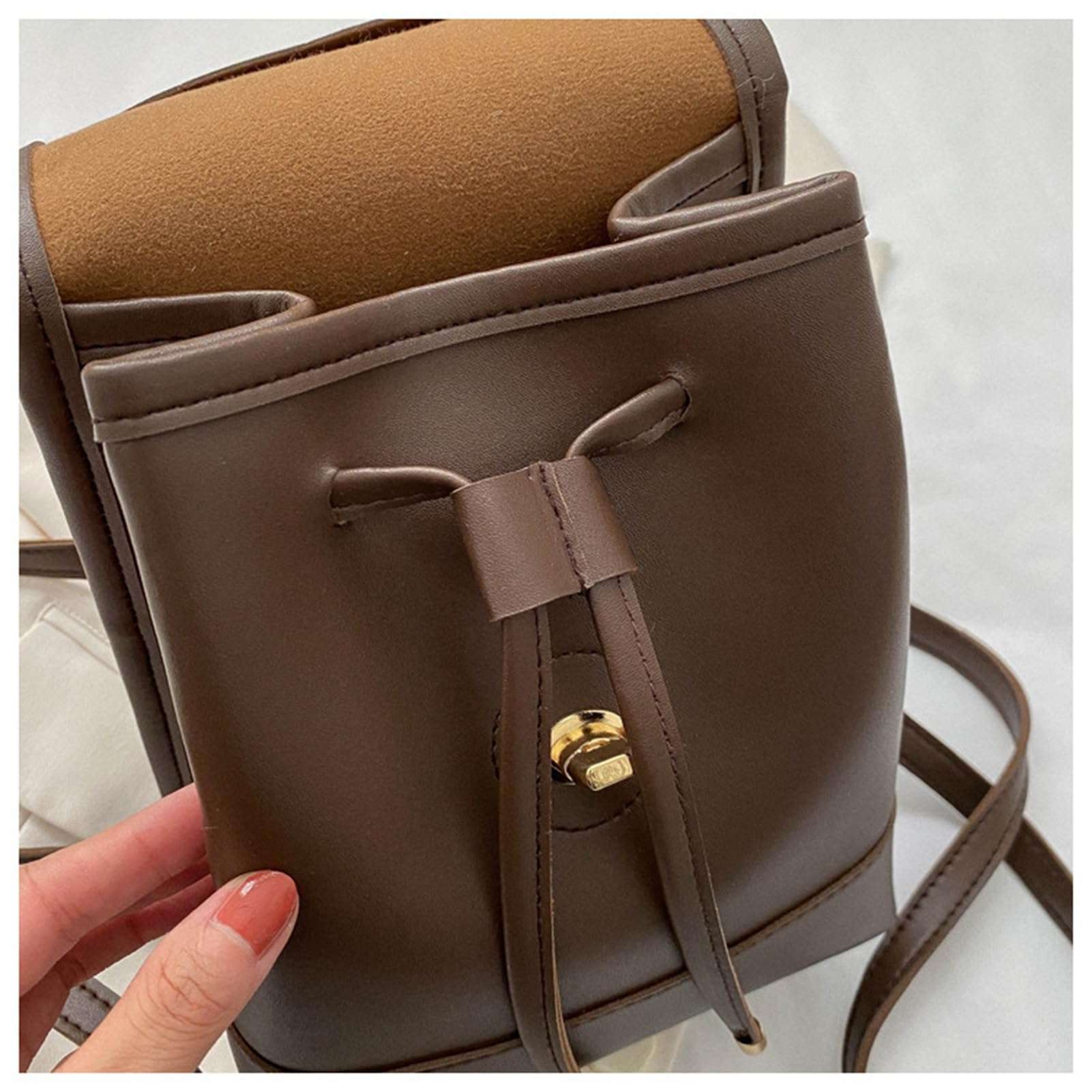 KWBQZGA PU Leather Backpack Purse for Women Anti Theft Travel Backpack Purse Shoulder Handbag (C) 5