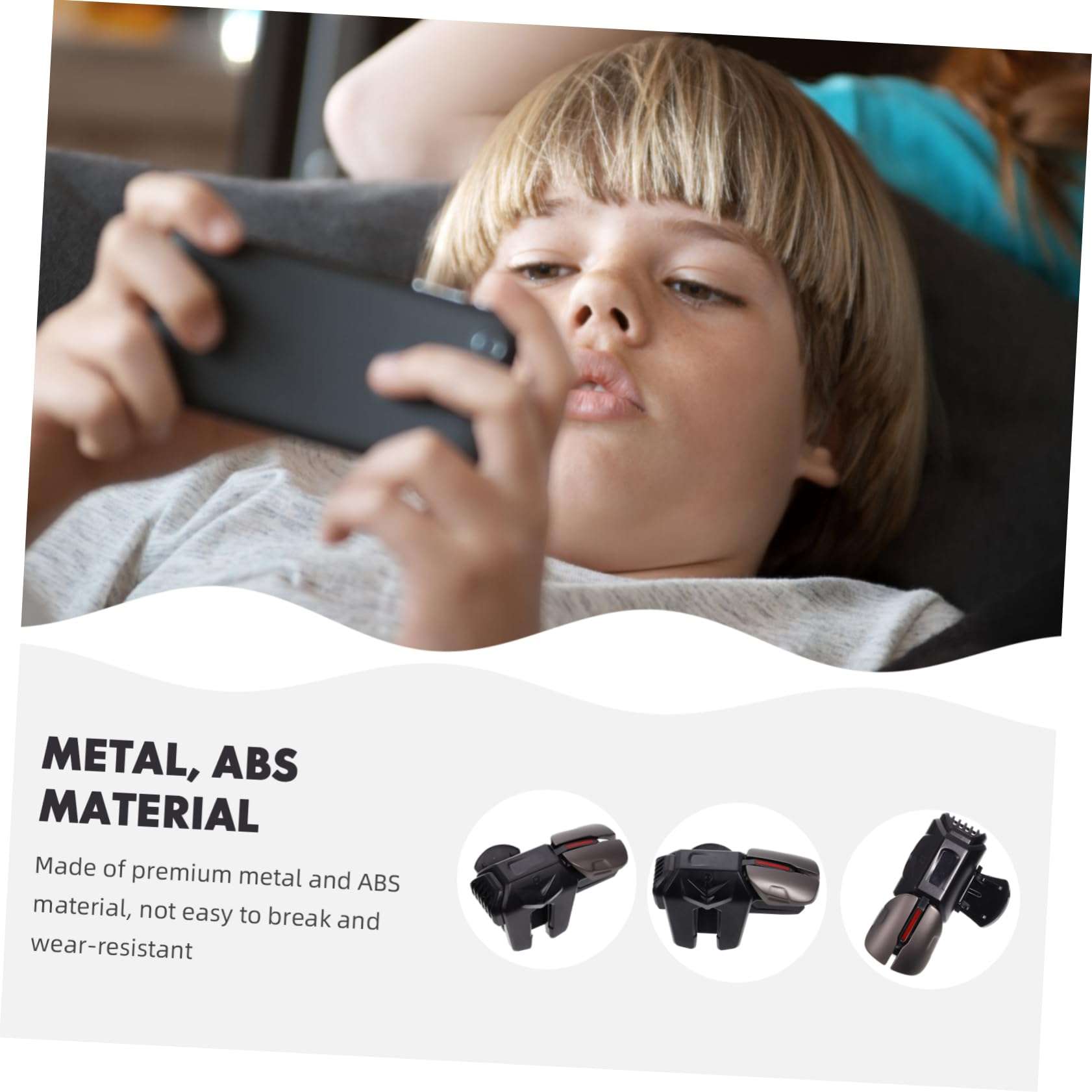 Generic 1 Pair Game Assist Button Games Gaming Handle Triggers Phone Grip Case Compact Game Trigger Practical Game Controller Switch Pro Controller Cod Mobile Controller Fan Can Black Abs 6