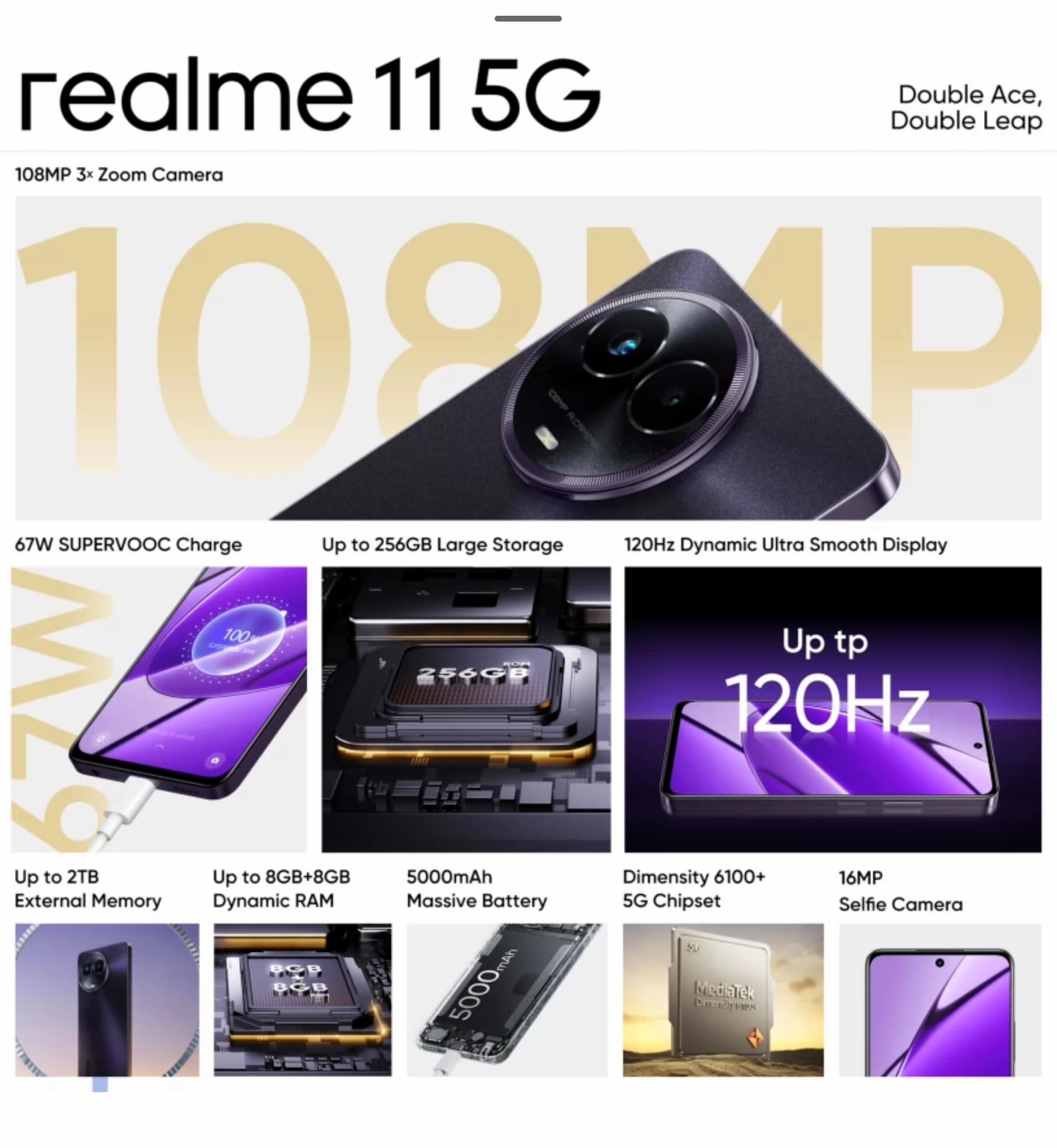 realme 11 5G (Glory Black, 8 GB RAM, 256 GB Storage) 2