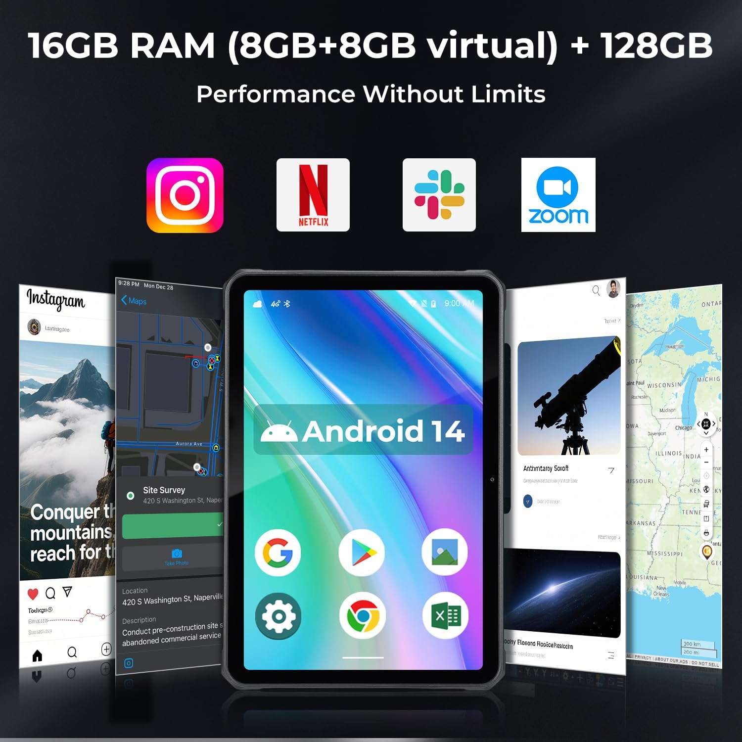 MUNBYN 11-inch Rugged Tablet ILT02, Android 14 Tough Tablet, 16GB+128GB with GPS and 2025 Rugged Windows Tablet IRT06, 8" Windows 11 Pro Upgradeable, 8GB+128GB Tough Tablet 6