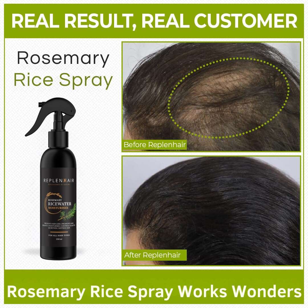 Replenhair Rice and Rosemary Water Spray for Hair Growth | Serum and Leave-in Conditioner with Rosemary Oil & Fermented Rice Water for Hair Growth | Detangler & Scalp Toner for Thicker, Stronger Hair 4