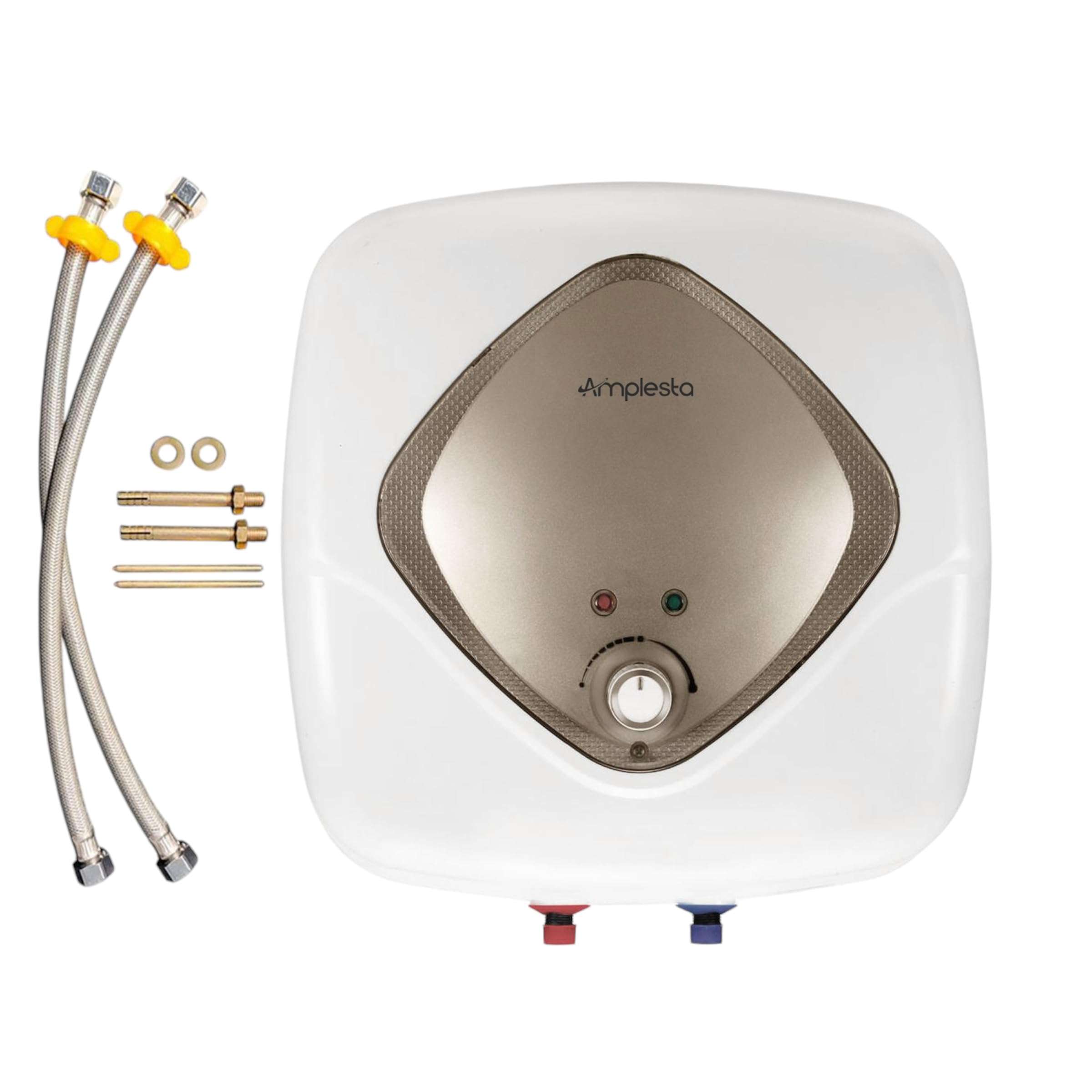 Amplesta Electric Powerflow+25L, 5 Star rated Glassline Storage water heater| 5-Layer Safety Shield| 2000W element, Shockproof ABS Body| 8 bar pressure | Temperature Control Knob| 7-year tank warranty 1