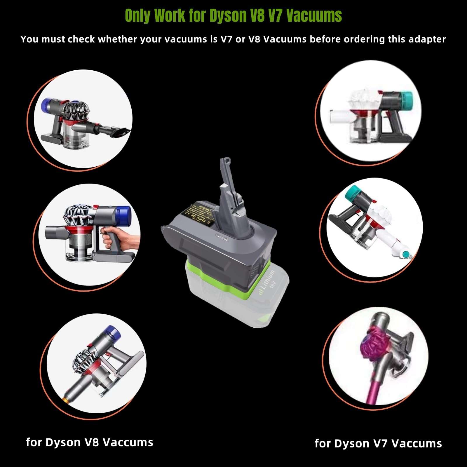 for V8 Battery Adapter, Convert Power Tool Battery to for V8 Battery Replacement (for Ryobi 18V to for Dyson V8 Battery) 4